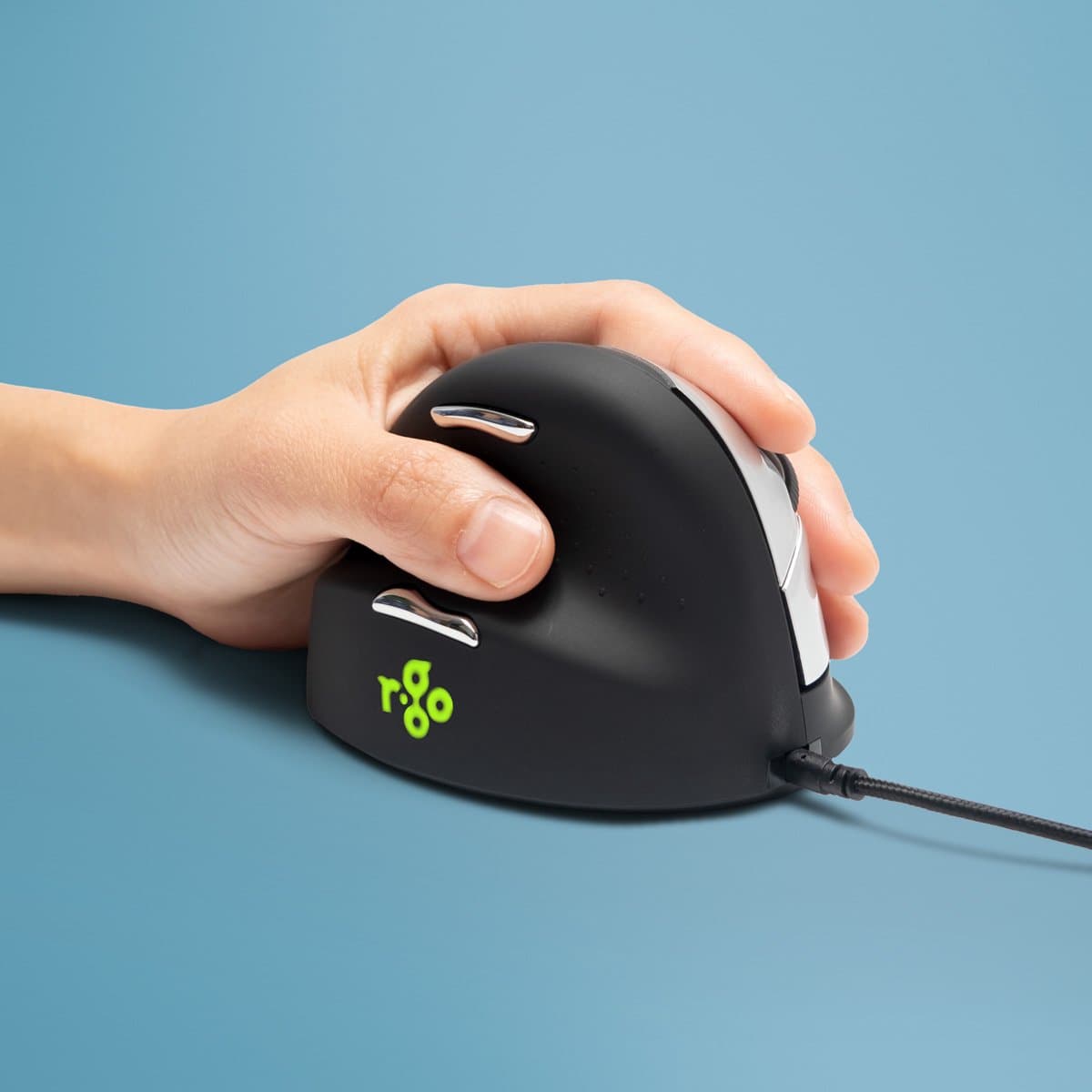 R-Go HE - Ergonomische Muis voor Linkshandig - Break software - USB - Verticaal - Zwart thumbnail 3