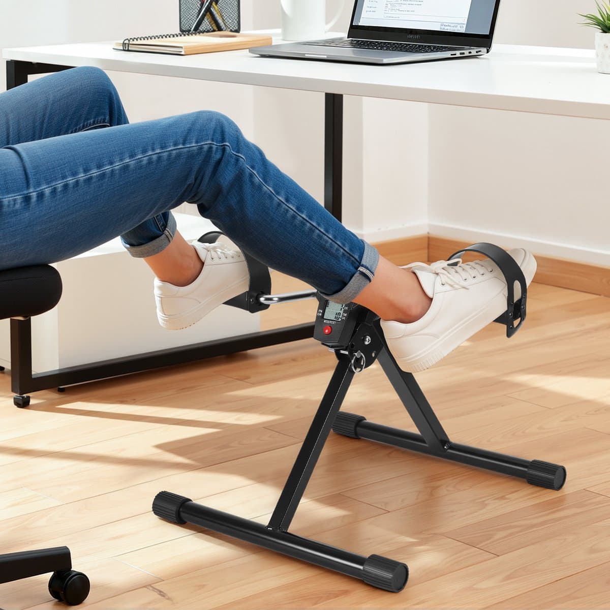 Revalidatiefiets | Hometrainer armen benen | Mini hometrainer | Rotor fiets | Oefenfiets senioren | Opvouwbare hometrainer | Fitness voor ouderen | Thuisrevalidatie | Revalidatieapparaat | Bureaufiets | zwart thumbnail 7