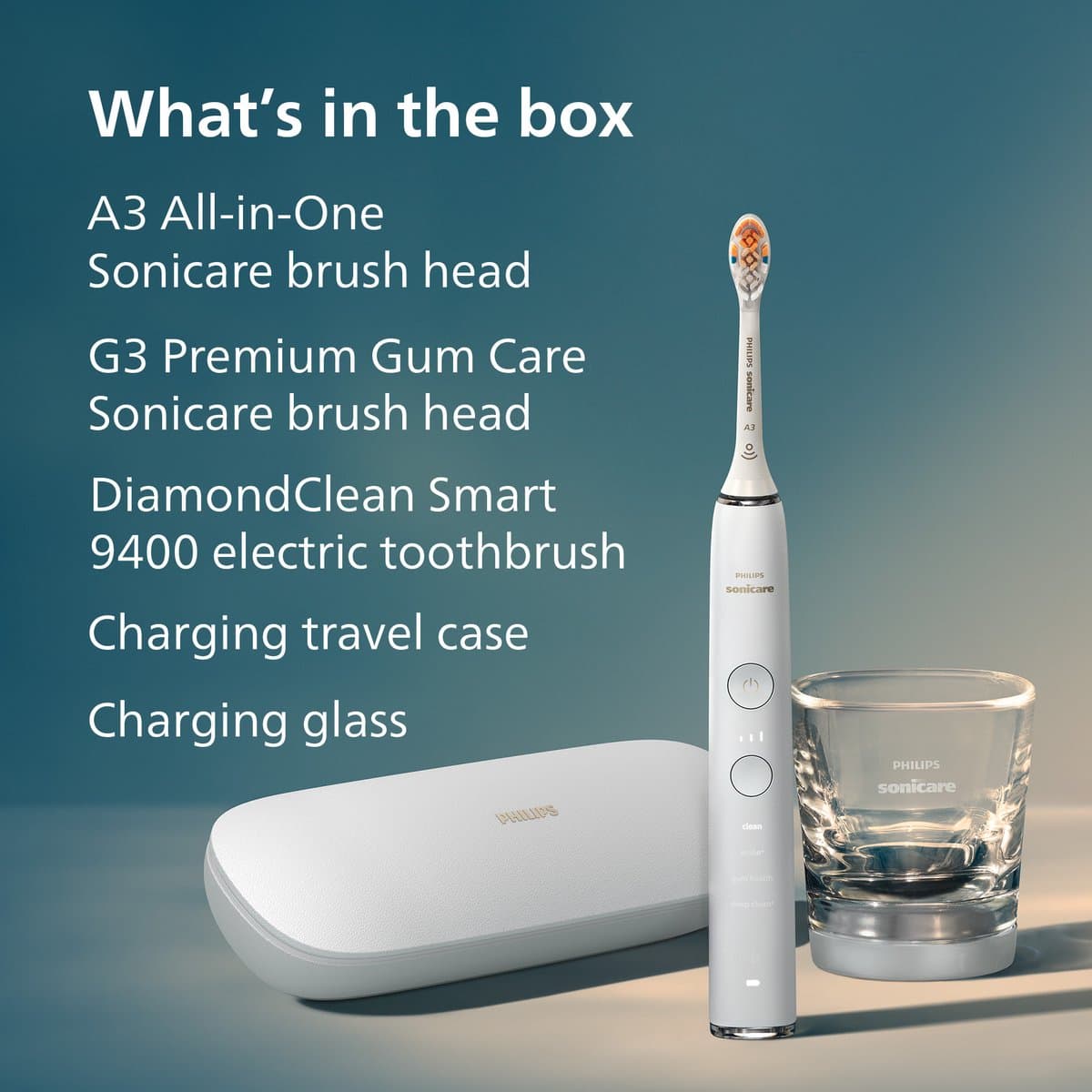 Philips Sonicare DiamondClean Smart Series 9000 - Elektrische tandenborstel - Wit - Oplaadglas - HX9917/88 thumbnail 5