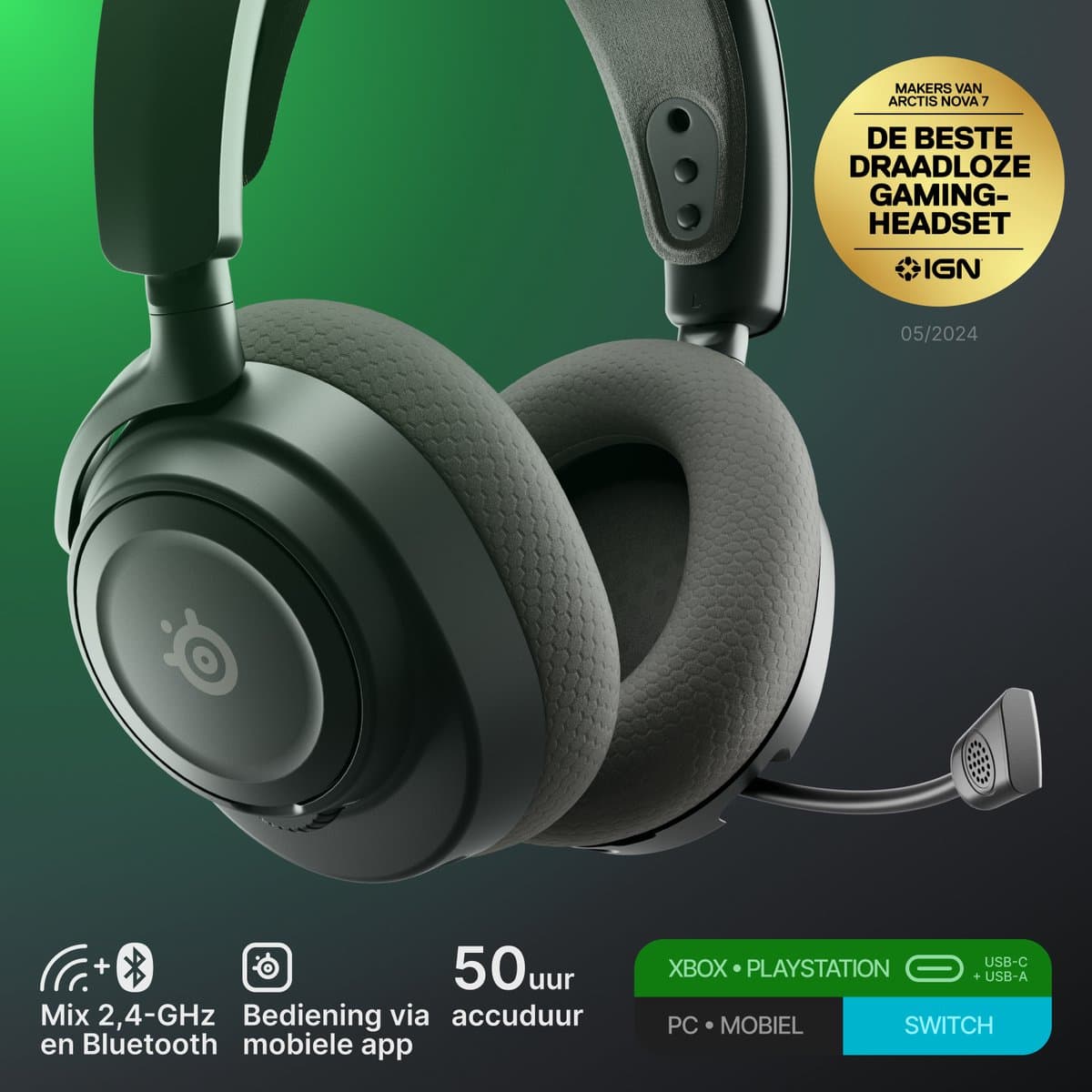 SteelSeries Arctis Nova 7X Gen 2 - Draadloze Gaming Headset - Xbox - Zwart thumbnail 3