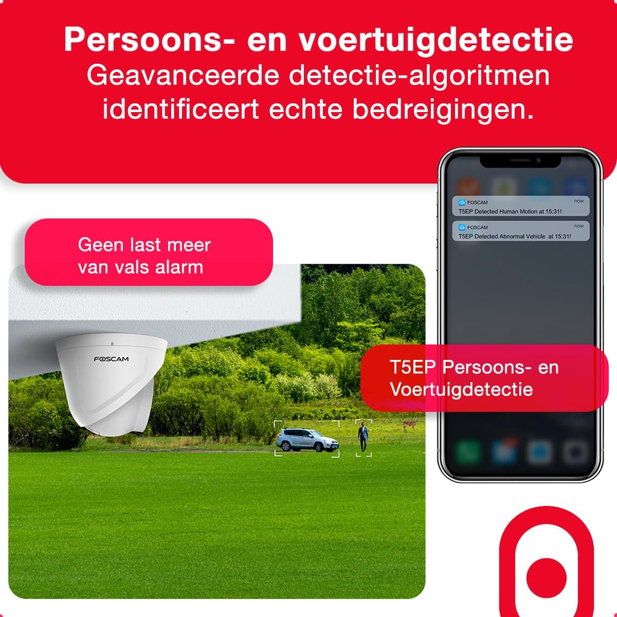 Foscam T5EP: 3K PoE camera met persoonsdetectie en alarm thumbnail 2