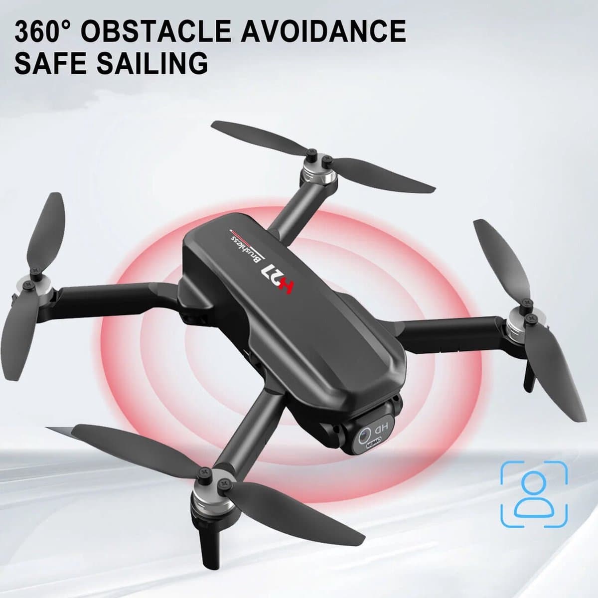Drone H27 - HD live draaibaar Camera - Brushless Motor - Hovermode - Opvouwbaar quadcopter incl. tas thumbnail 2