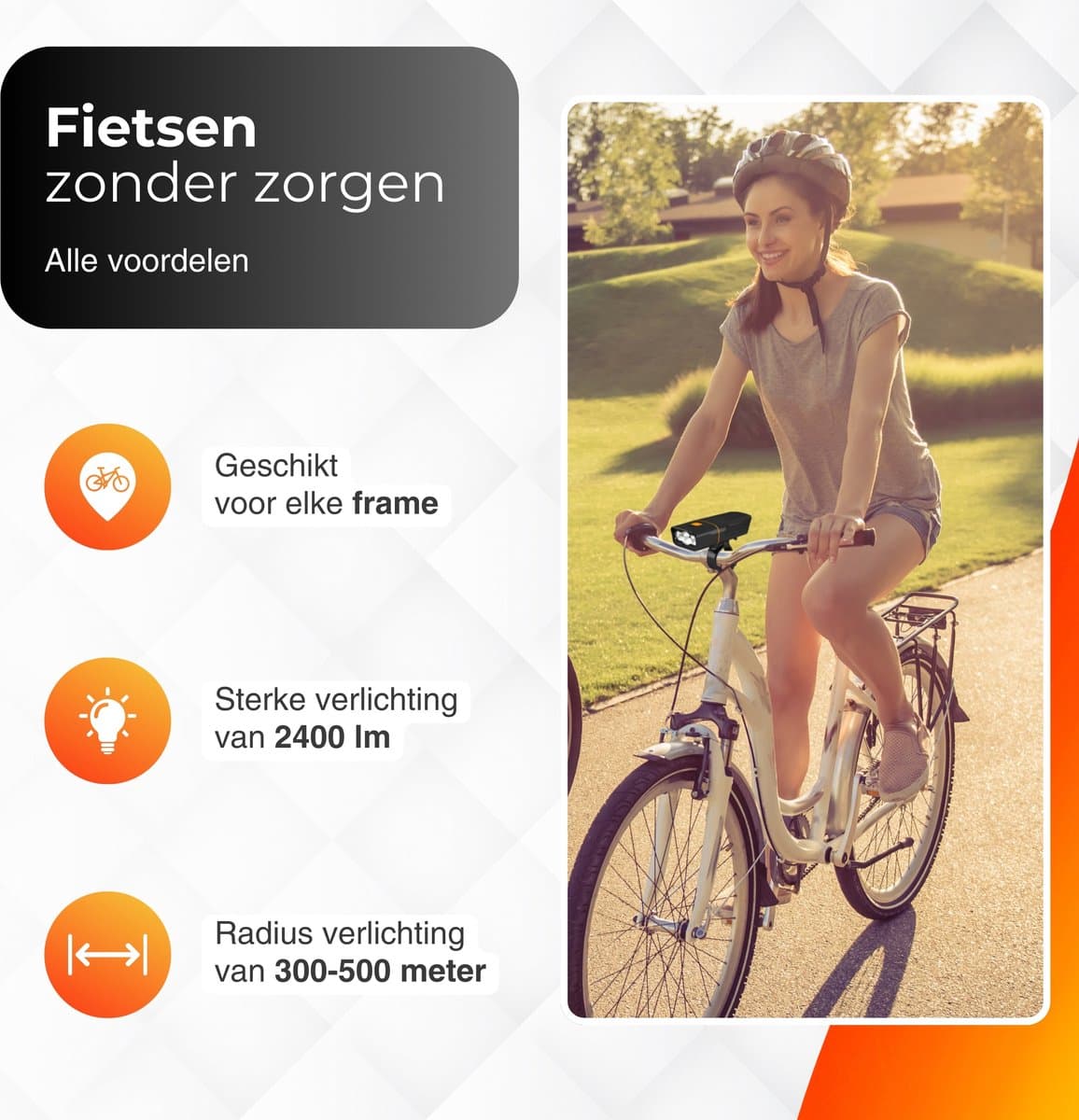 Fietsverlichting Set LED - Fietslamp Oplaadbaar - Fietslicht Voorlicht en Achterlicht - Waterdicht 500 Lumen MTB & Racefiets Verlichting - Fietslampjes thumbnail 3