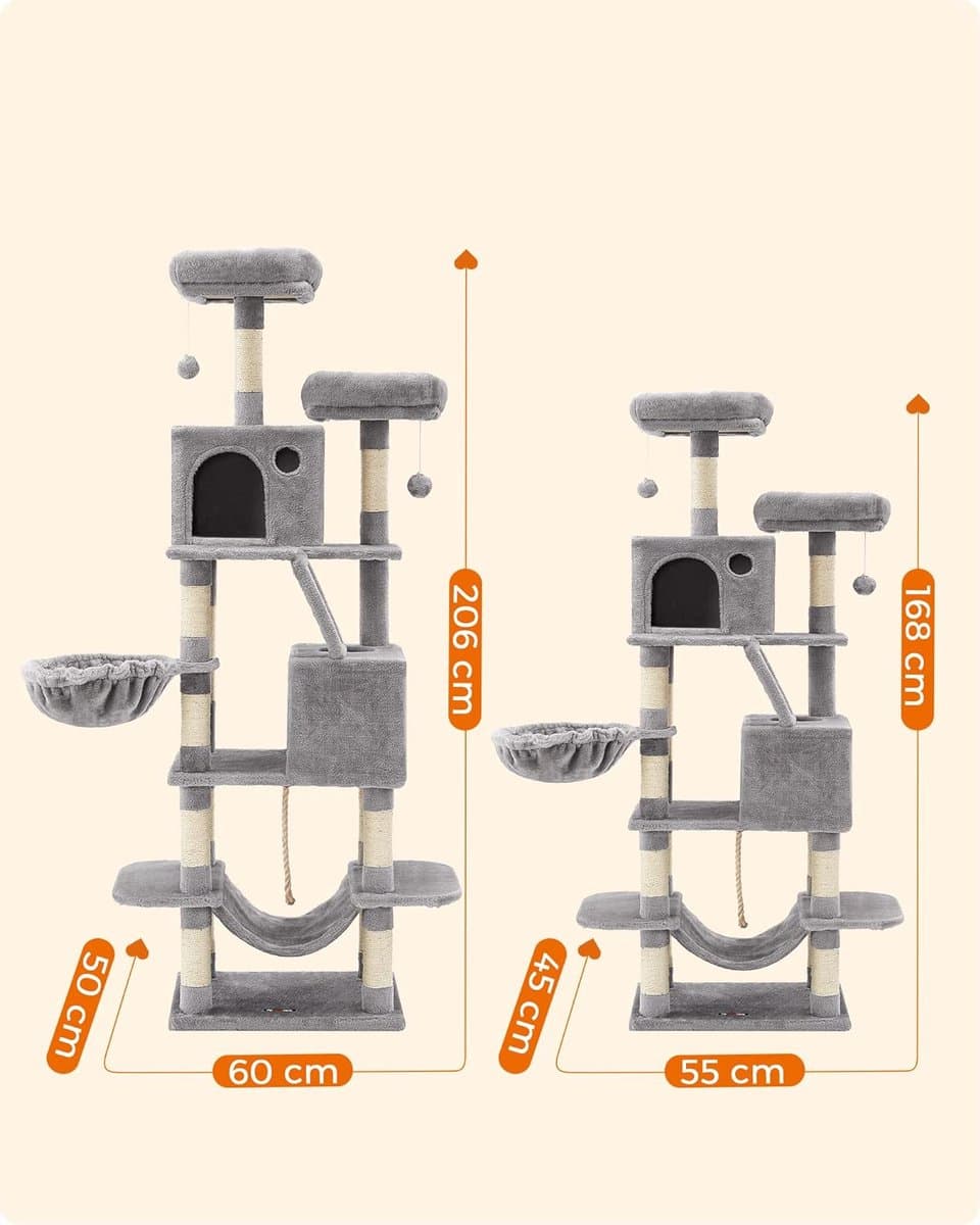 Krabpaal 168cm, 13 sisalzuilen, hangmat en mand - €69.95 thumbnail 6