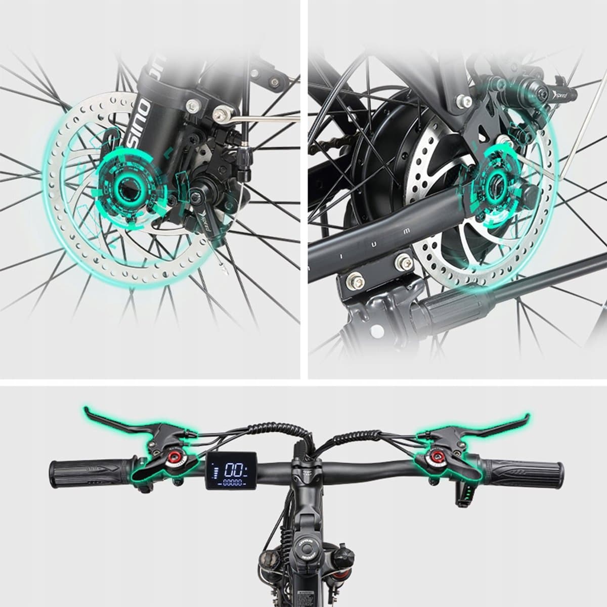 SINOHON EM200 26‘’ Elektrische Fiets – 250W Motor, 48V 12,5Ah Accu, 21 Versnellingen, 25km/u – Stadsfiets met LED-Vertichting thumbnail 8