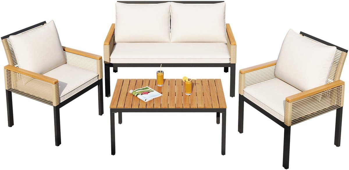 MODENUIT Tuinloungeset 4-Delig Polyrattan thumbnail 6