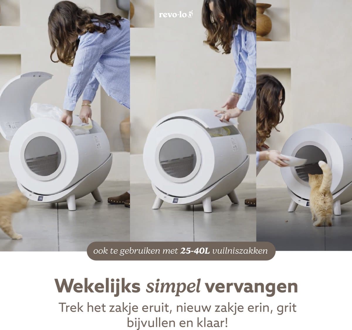 Revo-loo One - automatische zelfreinigende kattenbak XXL thumbnail 4
