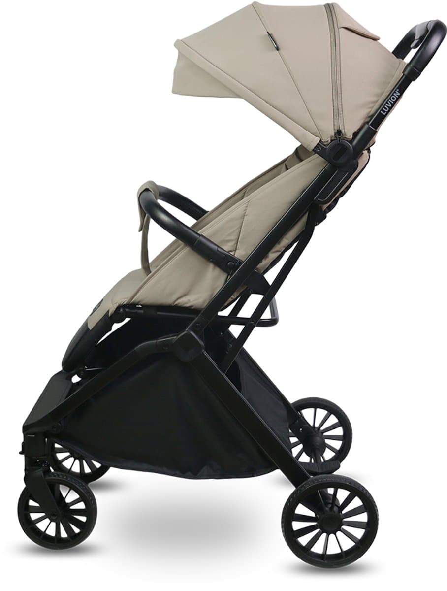 LUVION® Oslo Buggy - Plooibuggy lichtgewicht inklapbaar - Beige - Inclusief Gratis Travel Bag thumbnail 3