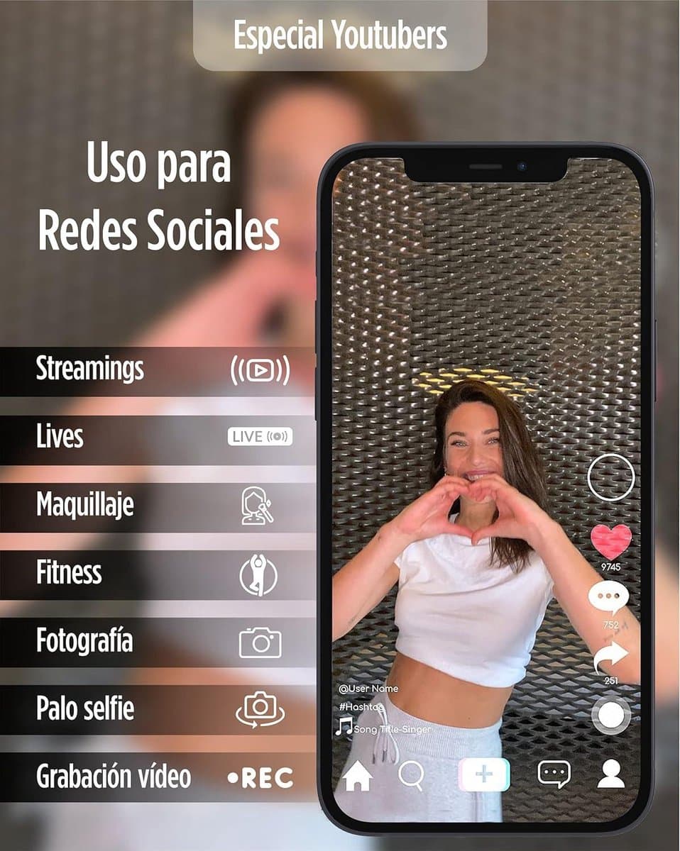 Lichtring voor bureau - dimbaar LED-ringlicht - mobiele telefoon - 3 lichttemperaturen - 10 helderheidsniveaus - ringlicht - TIK Tok - fotografie - selfie thumbnail 5