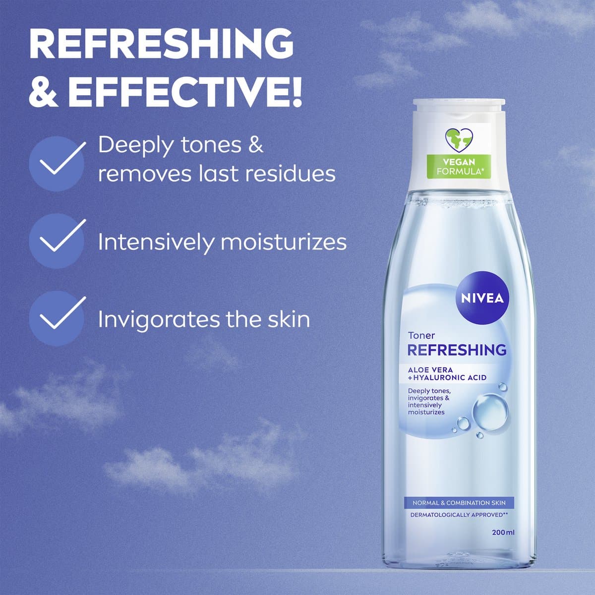 NIVEA Essentials Verfrissende Tonic Gezicht - Reinigingstonic - Toner Gezichtsreiniger Normale tot gemengde huid - Lotusextract - Vitamine E - 200 ml thumbnail 3