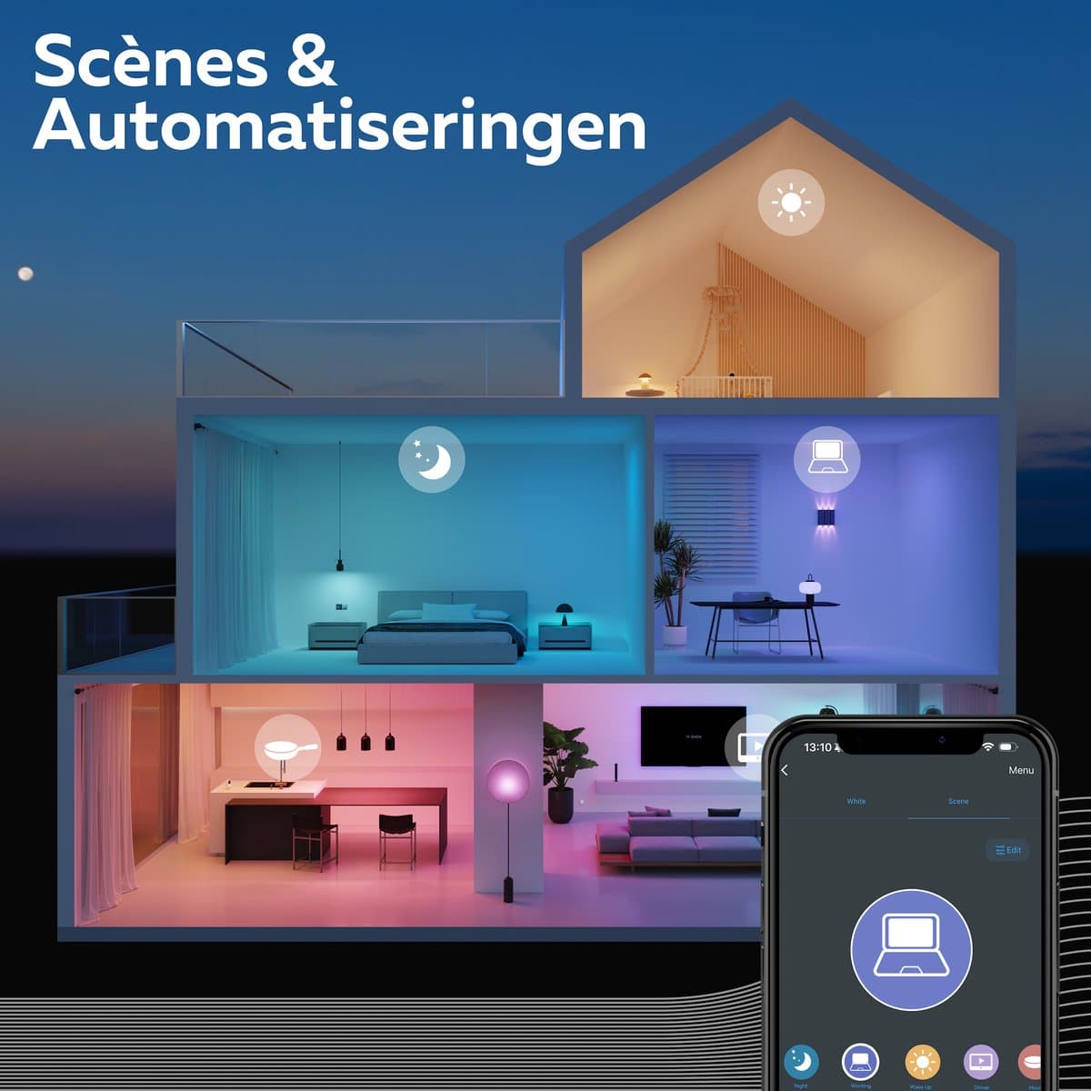 Calex Slimme Lamp - Kleurlamp set van 3 stuks - Wifi LED Verlichting - E14 - Smart Lamp - Dimbaar - RGB en Warm Wit licht - 4.9W thumbnail 8