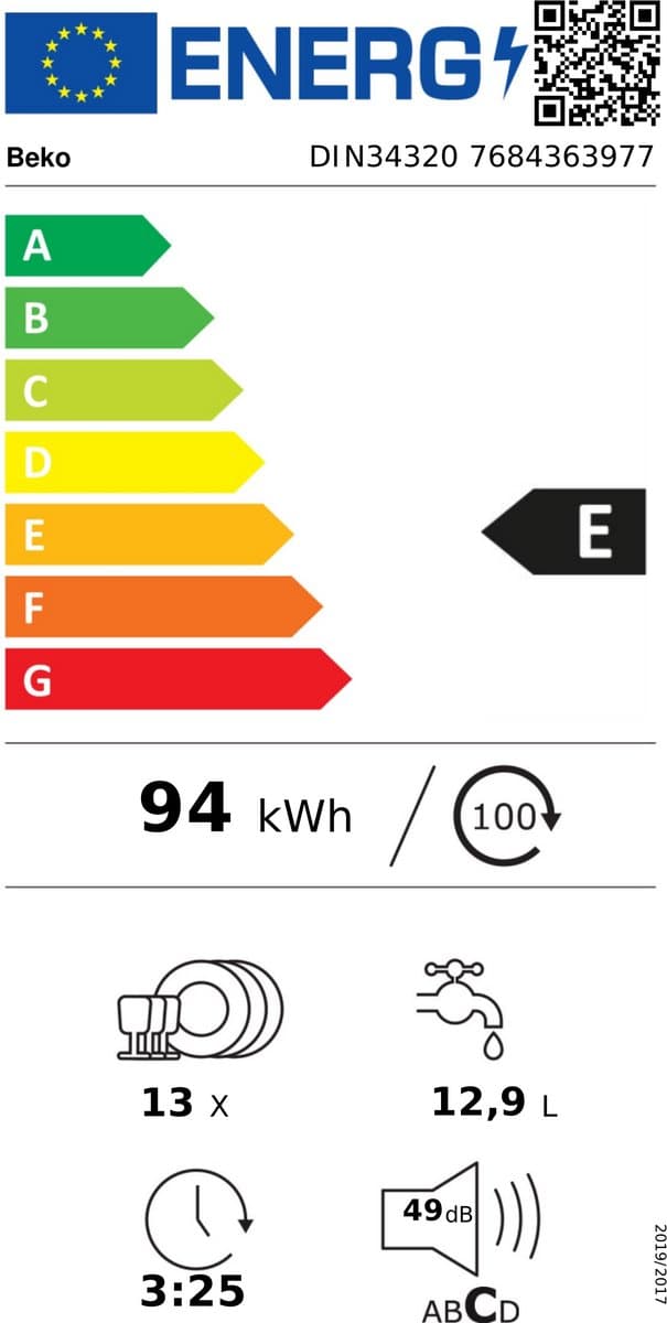 Beko DIN34320 - Inbouw Vaatwasser thumbnail 2