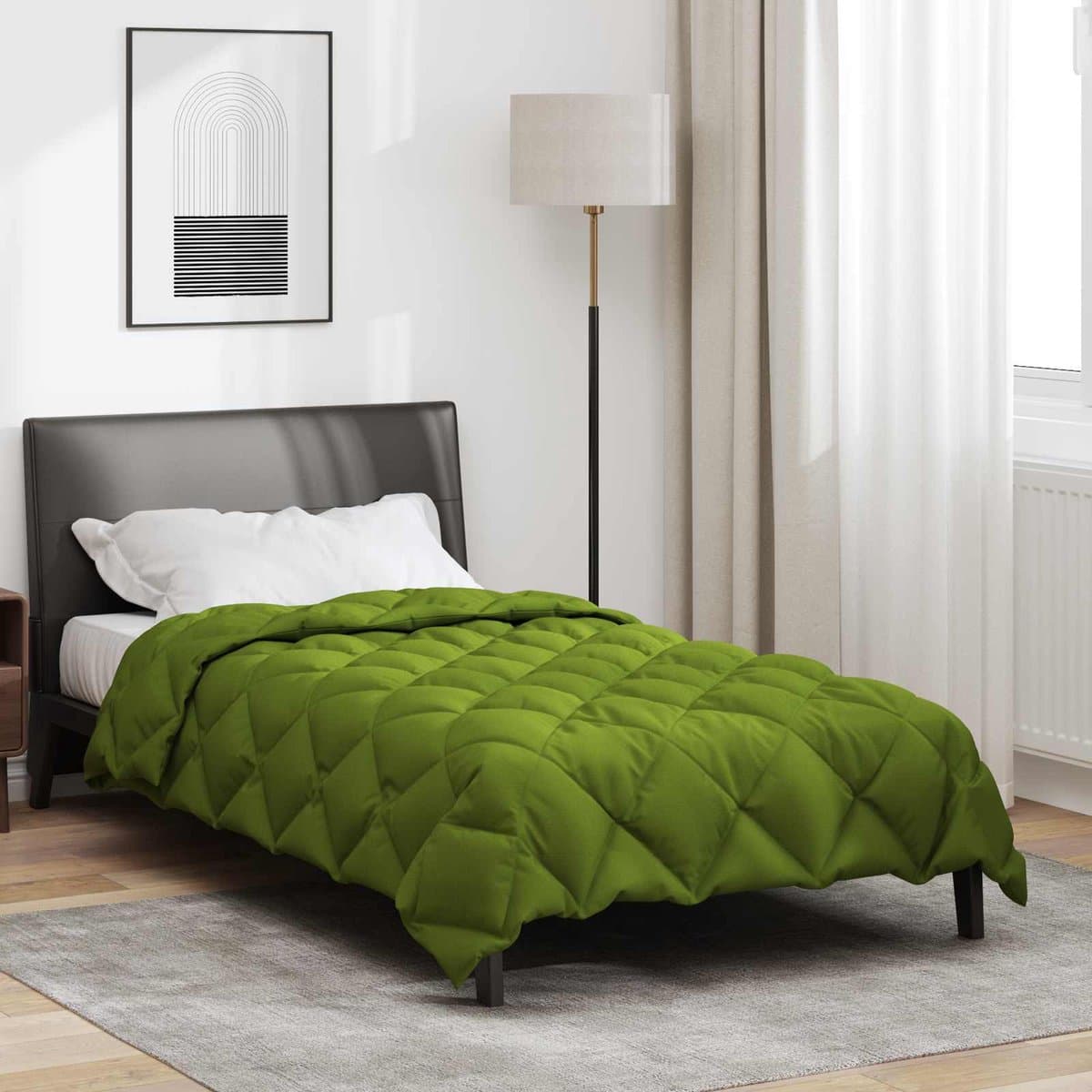 vidaXL - Winter - Duvet - Groen - 135 - x - 200 - cm - Microvezel thumbnail 2