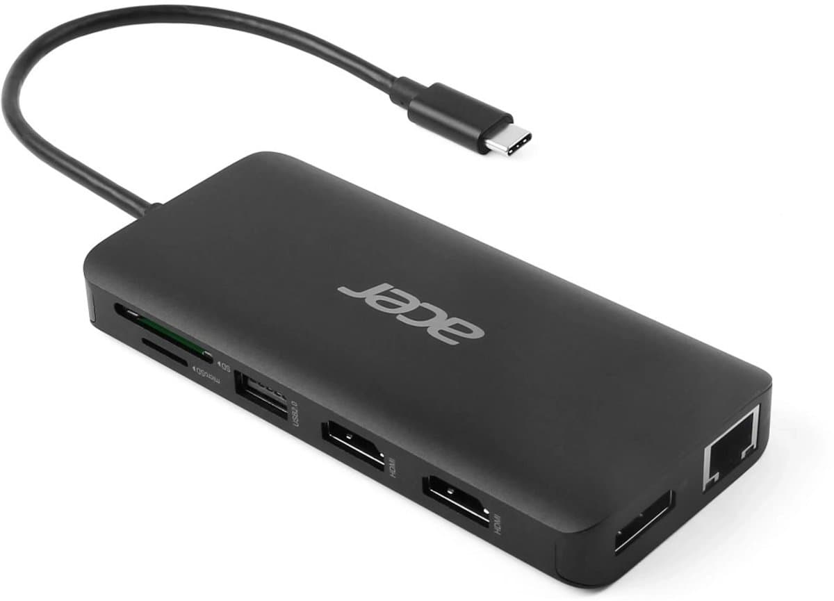 Acer 12-in-1 – Docking Station – Laptop – USB-C – 4K HDMI – Plug & Play - Zwart