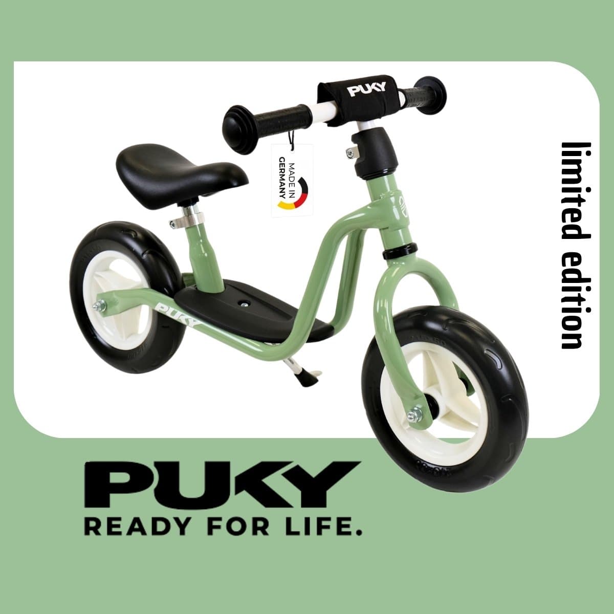 Puky Metalen Loopfiets Starter Retro Groen Limited Edition vanaf 2 Jaar - Retro Groene Loop Fiets - Verstelbaar Zadel 30 tot 39 cm - Voor Jongens en Meisjes - Compact en Veilig - Lage Instap met Voetenplank thumbnail 8