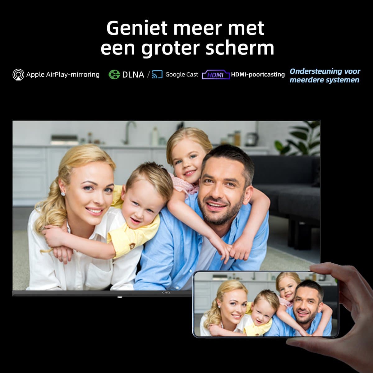 CHiQ L40FT - Smart TV 40 Inch - Full HD - Google TV - Randloos Metal Design - Dolby Audio - Nieuw thumbnail 7