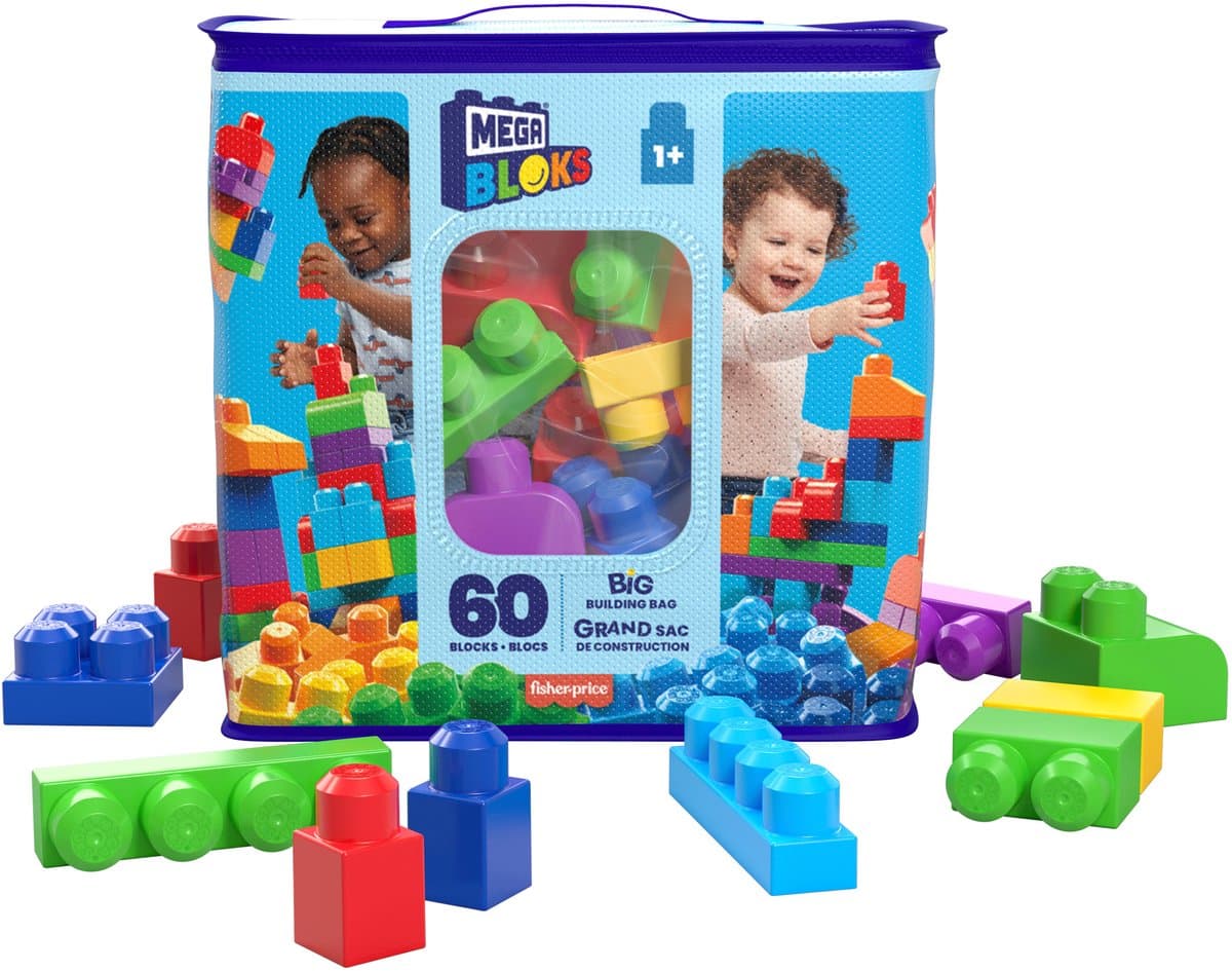 Mega Bloks First Builders Big Building Bag: 60 blokken voor peuters thumbnail 6