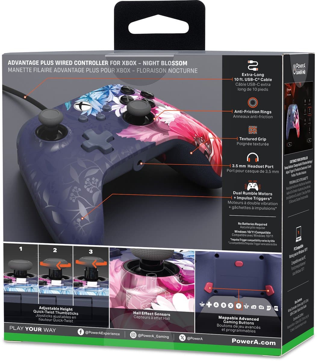 PowerA Advantage Plus Bedrade Controller voor Xbox Series X|S - Nachtbloesem thumbnail 7