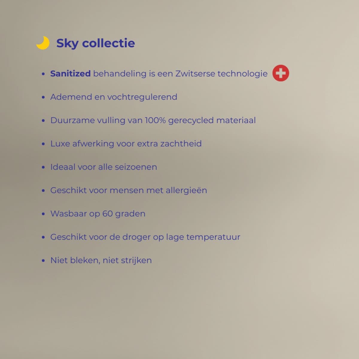 Vitality Pur Sky 4-Seizoenen Dekbed - 140x200 - Eenpersoons - 2-Delig Met Drukknopen - Sanitized Hygiënisch & Ademend Dekbed - Anti Allergie - Zomer & Winter dekbed thumbnail 5