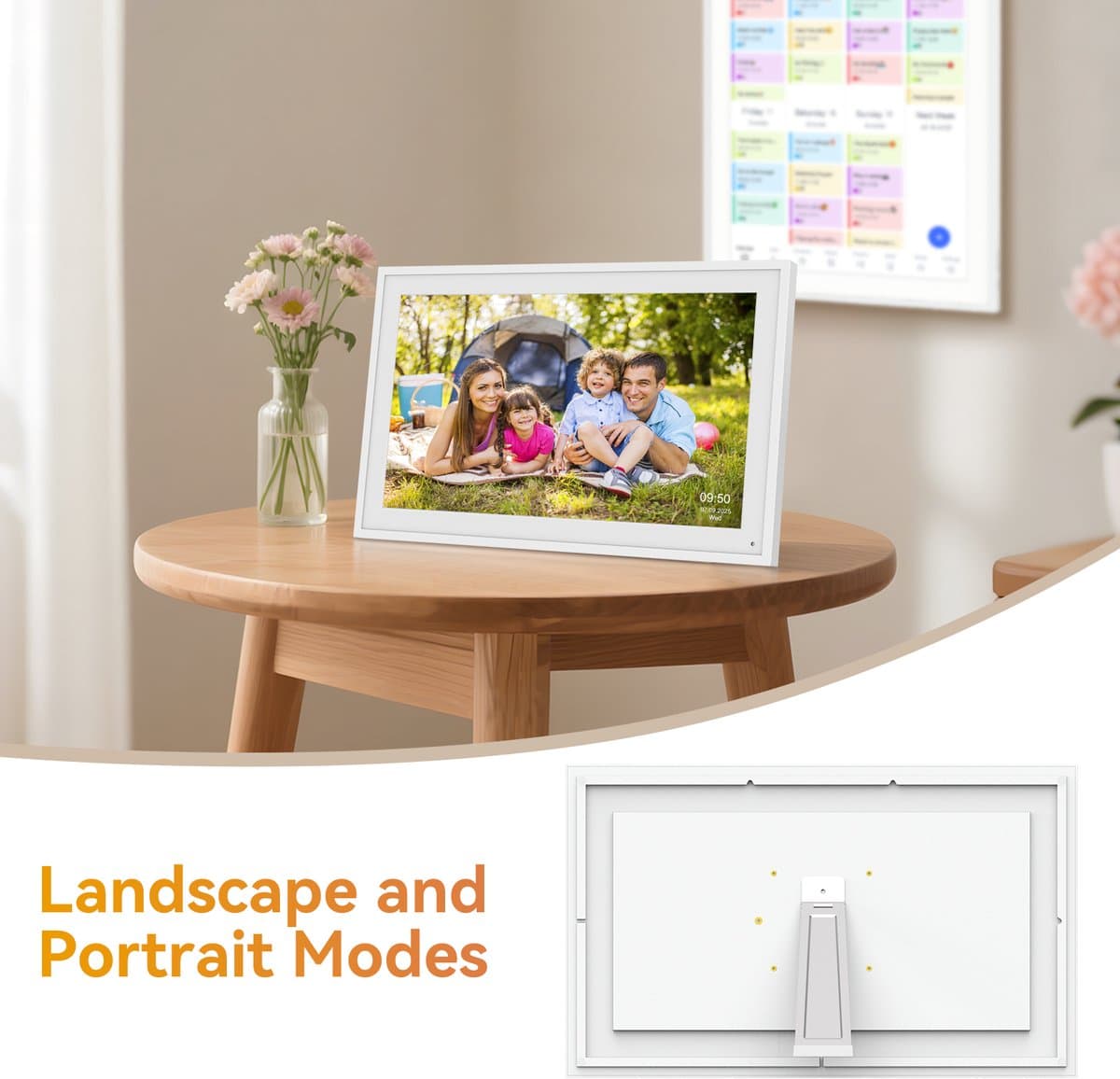 TABWEE P15 15,6" Digitale fotolijst Met Touchscreen – 1080P Full HD Slimme Gezinsplanner-Digitale Fotolijst & Takenlijst, Interactief Haarddisplay – Wand- en Bureaumontage Voor Naadloze Planning thumbnail 2