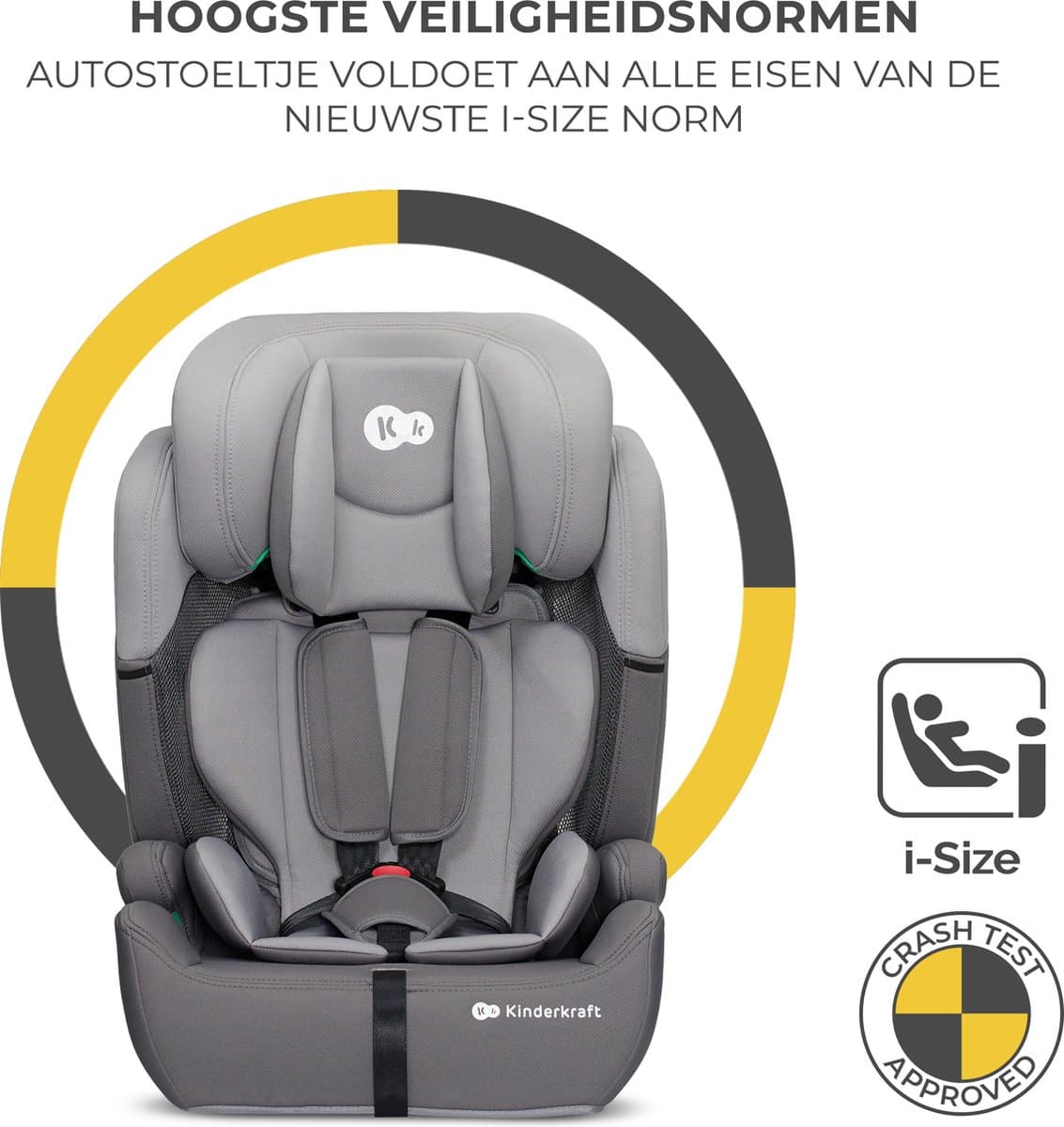 Kinderkraft COMFORT UP I-SIZE Autostoeltjes – 9 tot 36 kg - 76-150 cm - Groep 1/2/3 – Tot 12 Jaar – Grijs thumbnail 7