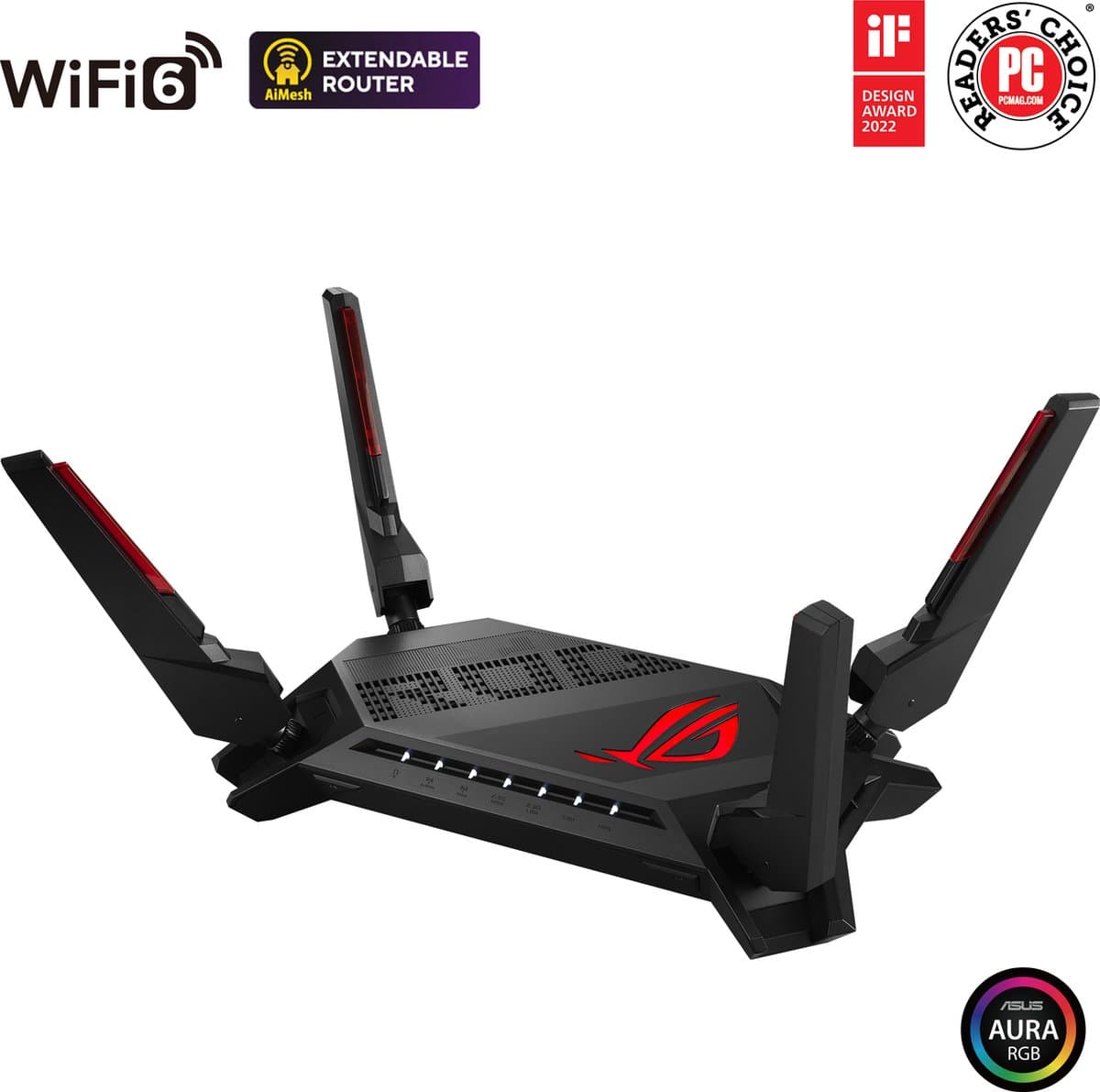 ASUS ROG Rapture GT-AX6000 - Gaming extendable router - WiFi Versterker - 4G / 5G Router vervanger - WiFi 6 thumbnail 3