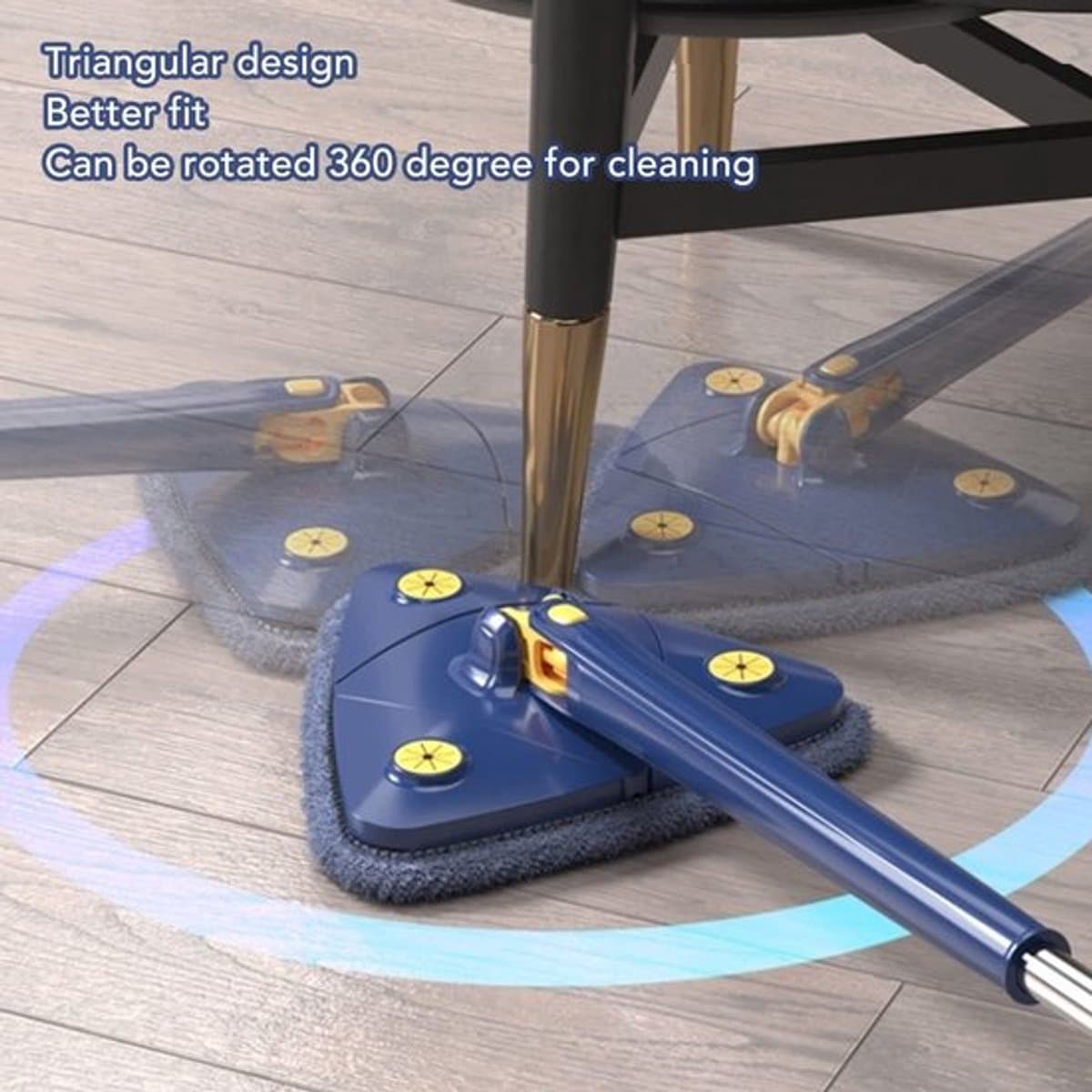 Dailygoody - Mop Spin Mop - Driehoekige Dweil - 360 Graden Draaibaar - Verstelbare thumbnail 2