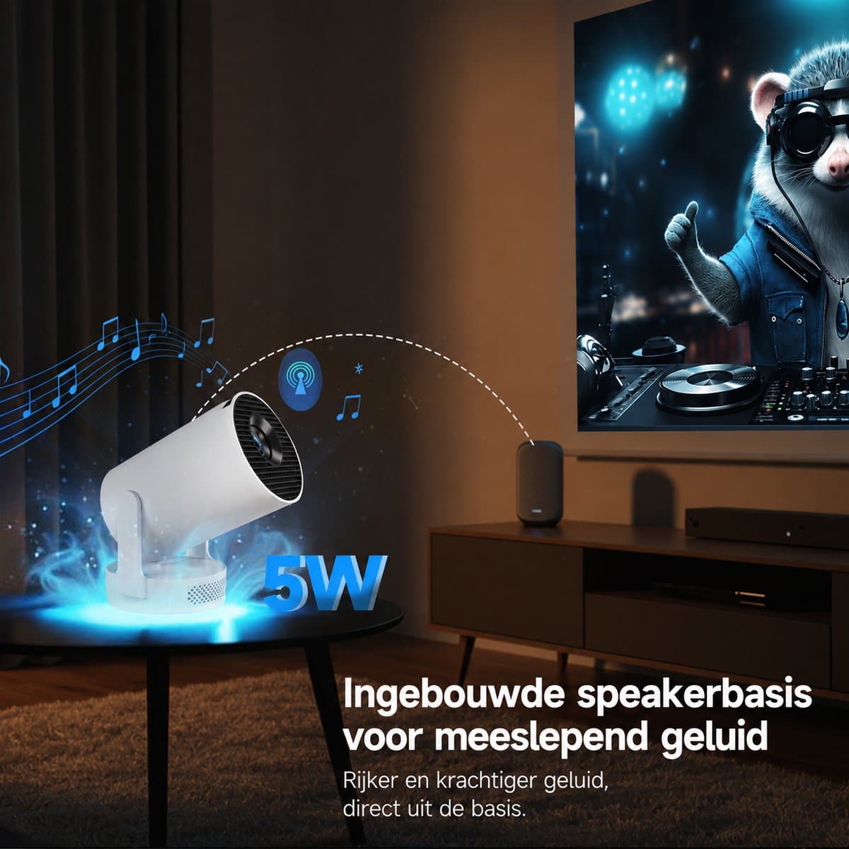 Magcubic® HY300pro Beamer Mini Smart Projector –4K Draagbare Beamers-Native Full HD - 290 ANSI Lumen Home Cinema- Laserprojector Thuisbioscoop- Auto Keystone- iOS&Android 14-Google Playstore&Netflix– WiFi 6 & Bluetooth 5.4 thumbnail 6