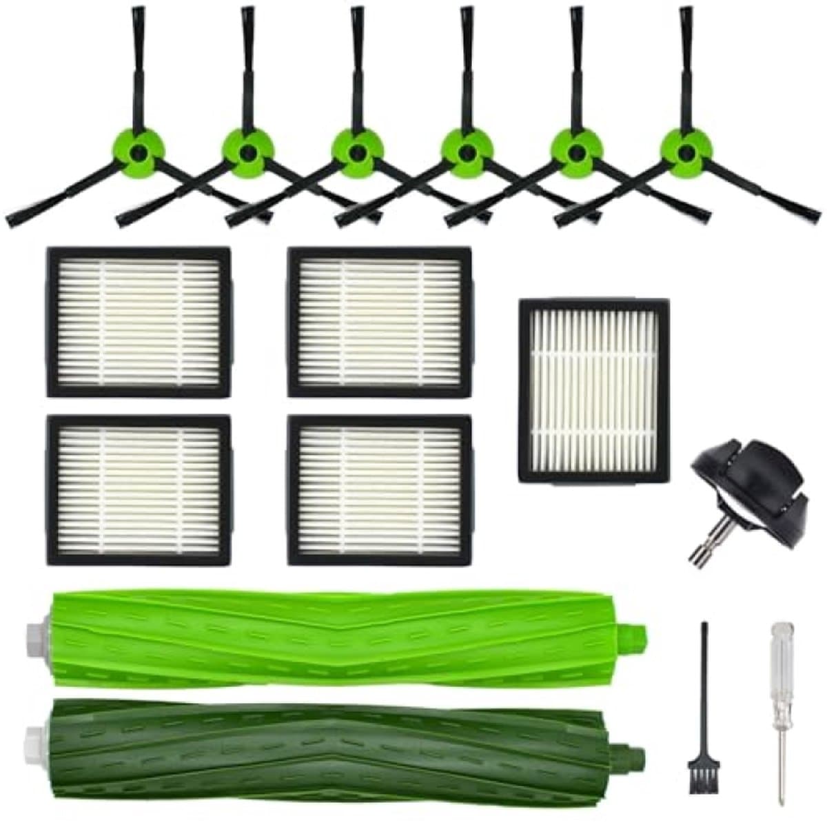 Vervangingsset voor iRobot Roomba J5/J6/J7/J8/J9 Plus - 16 Delig - Borstels, Filters en Wiel - PromoHome
