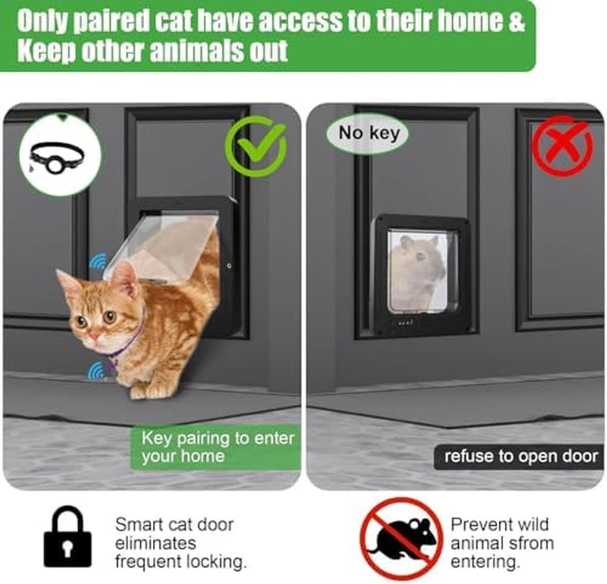 Huisdierluik - Kattenluik - Zelfstandige toegang - Microchip gestuurd - 39 x 25 cm - Rood thumbnail 4