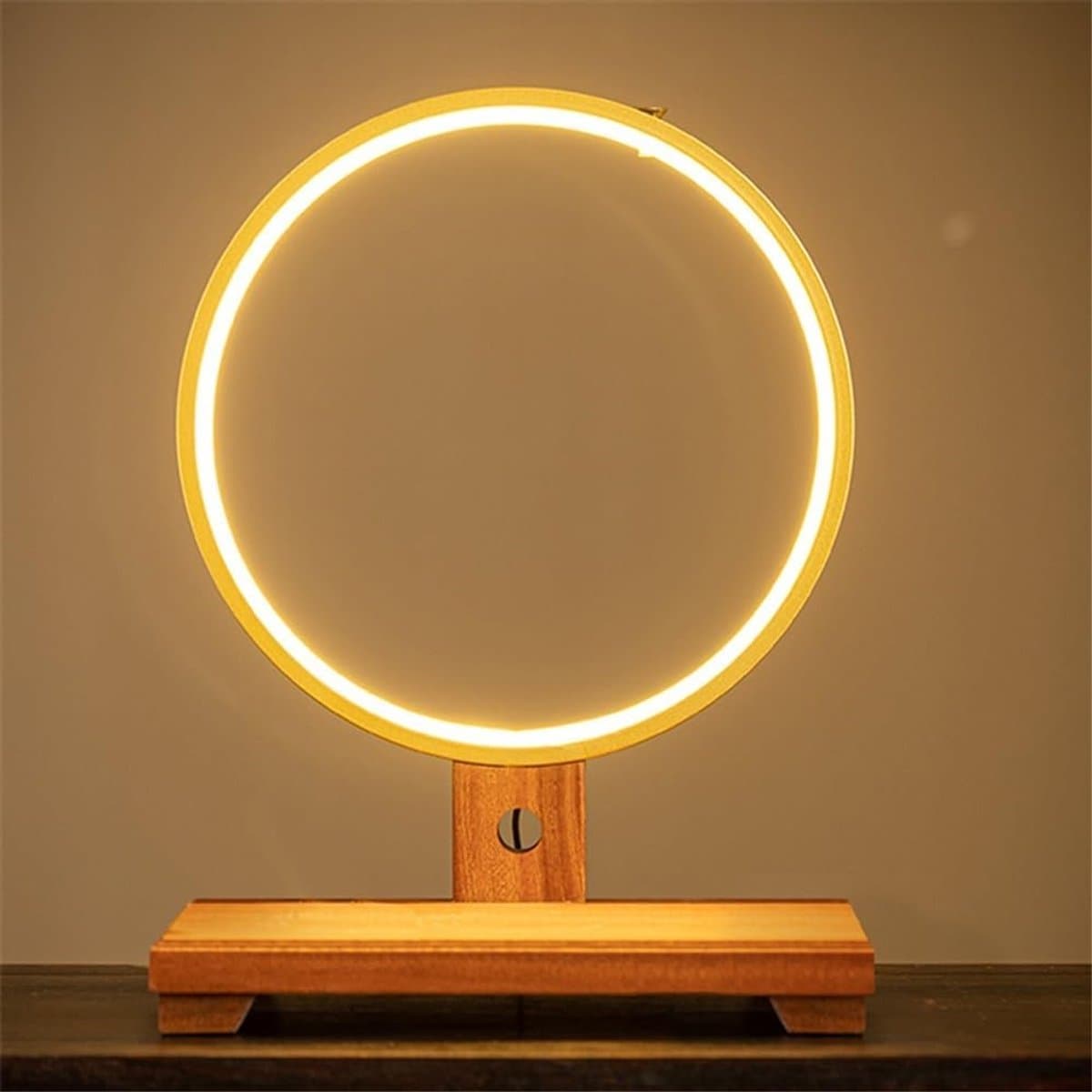 Boeddha beeld - Zen ornament - Ruimte decoreren - Met lichtring - 30.5 cm hoog - Geel thumbnail 5