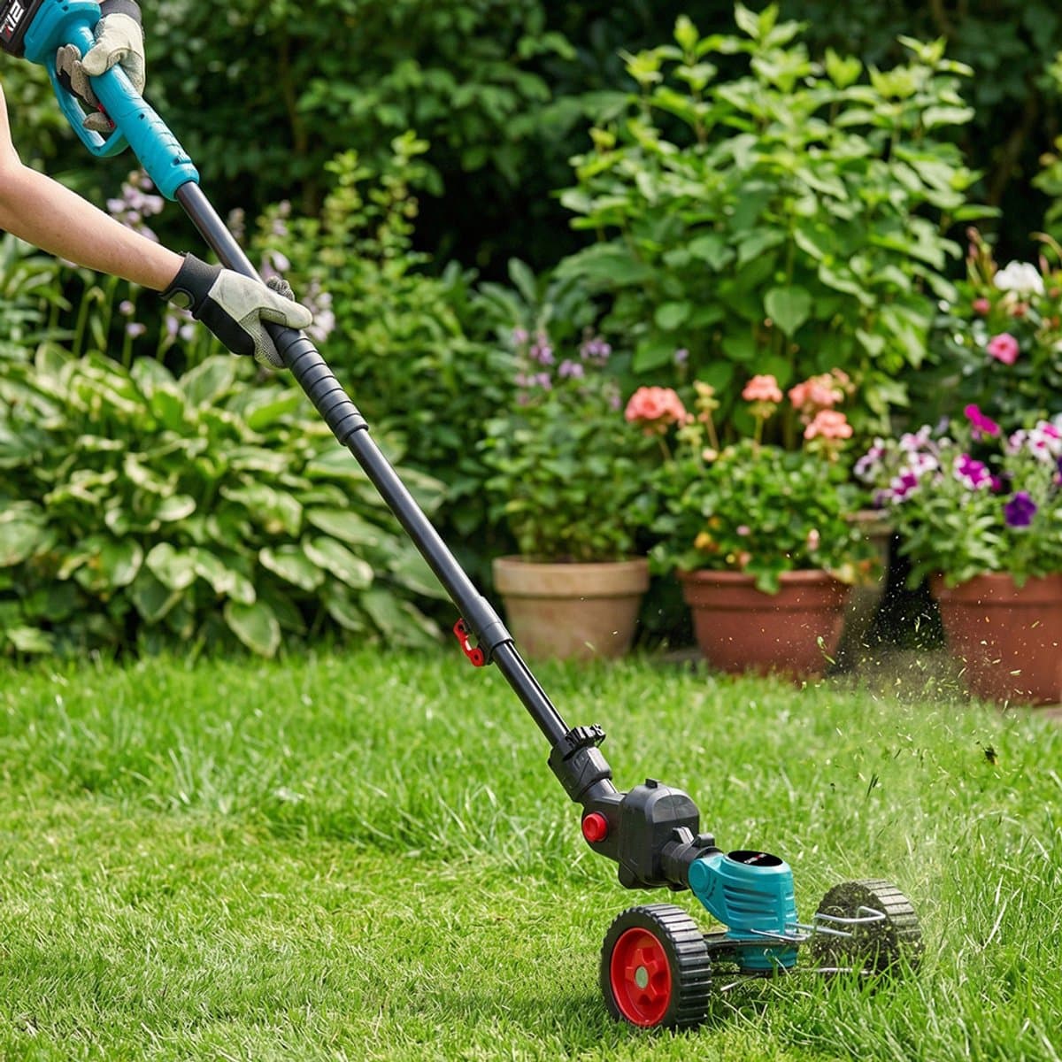 ONEVAN Elektrische Bosmaaier - 3-in-1 Accu Grastrimmer - 200 m/s Bladblazer - Met 2x Accu's - Lichtgewicht - Voor terras, gazon, bladeren en stof thumbnail 5