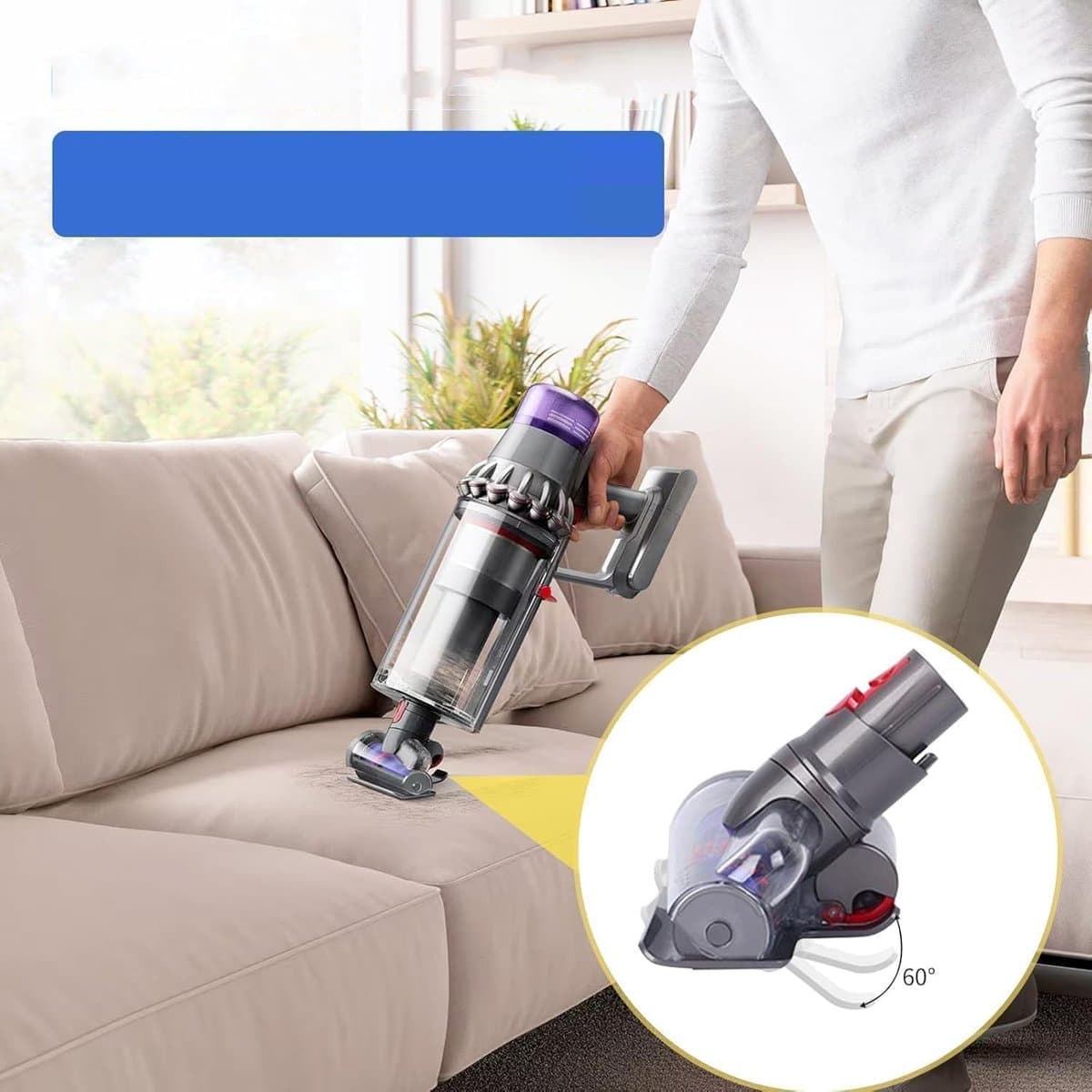 Stofzuigerborstelkop Met Anti-Klitfunctie En Taps Toelopende Borstelrol Voor Dyson V15 V11 V10 V8 V7 - Dieptereiniging Zelfreinigend Compact - Donkergrijs thumbnail 7