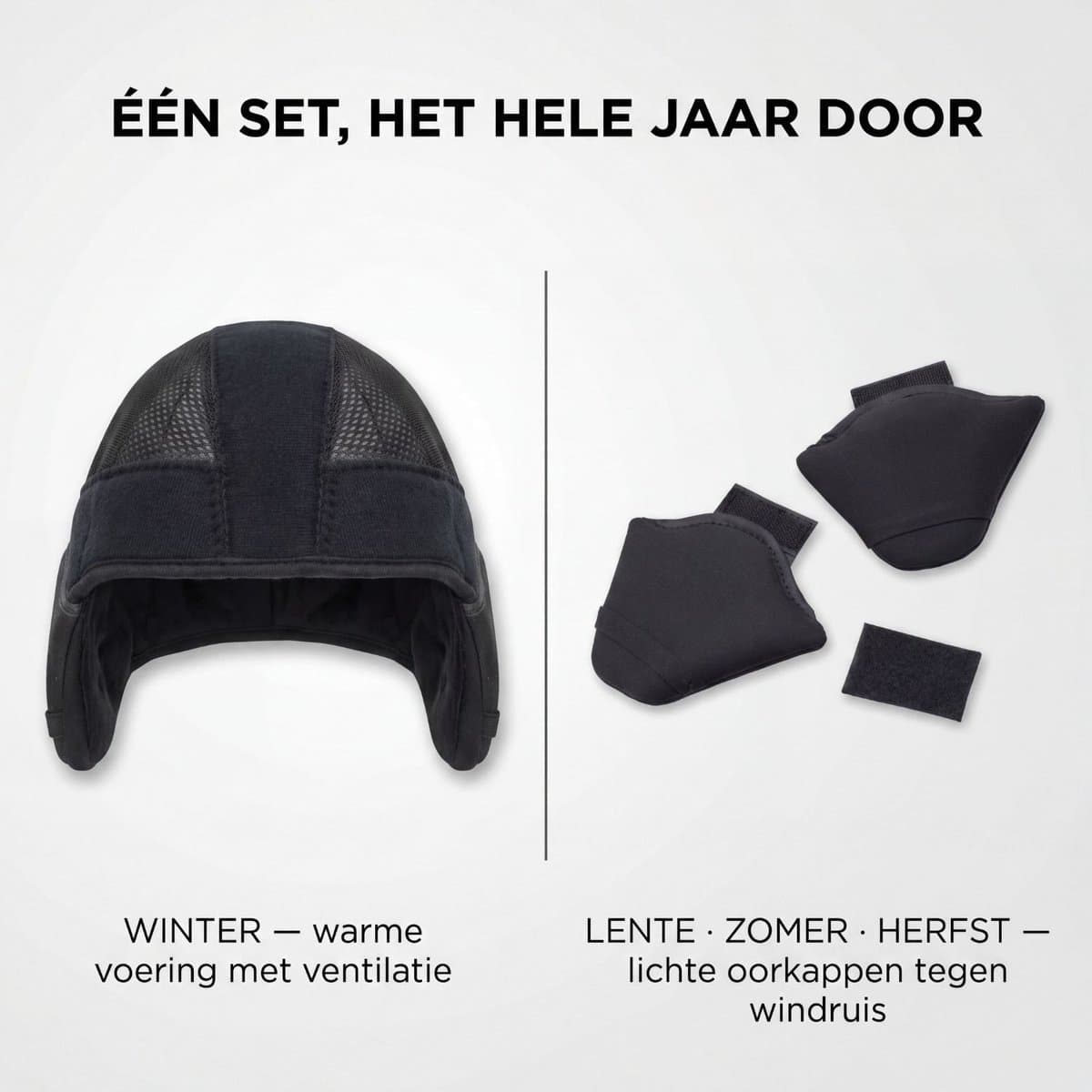 GO-OFF Oorkappen Fietshelm Set Maat L – Wintervoering & Zomer Oorbescherming tegen Windgeruis – Voor Fietshelm, E-Bike en Speed Pedelec Helm thumbnail 2