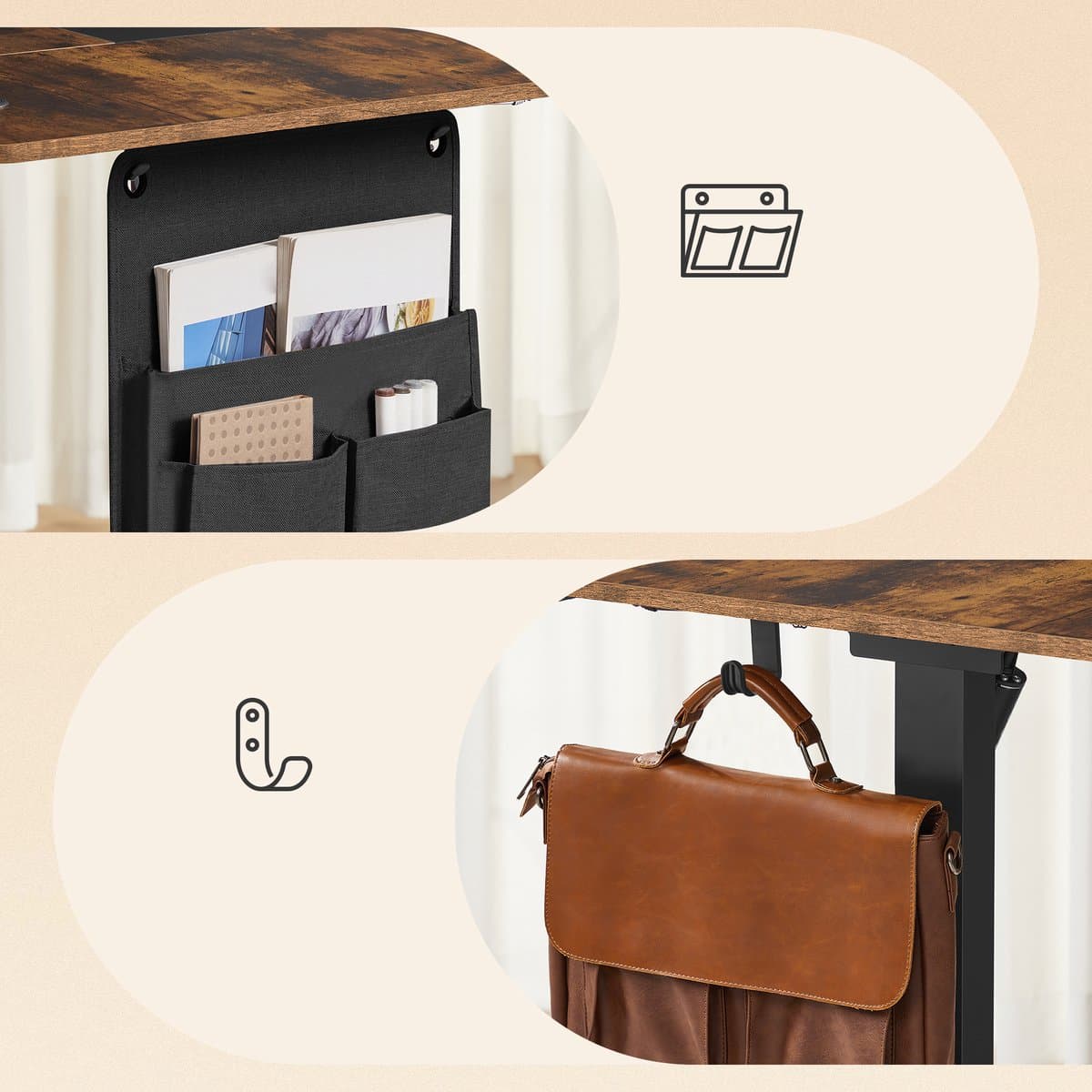 SONGMICS - Zit Sta Bureau - Elektrisch - Geheugenfunctie met 4 Hoogtes - USB-C Aansluiting thumbnail 8