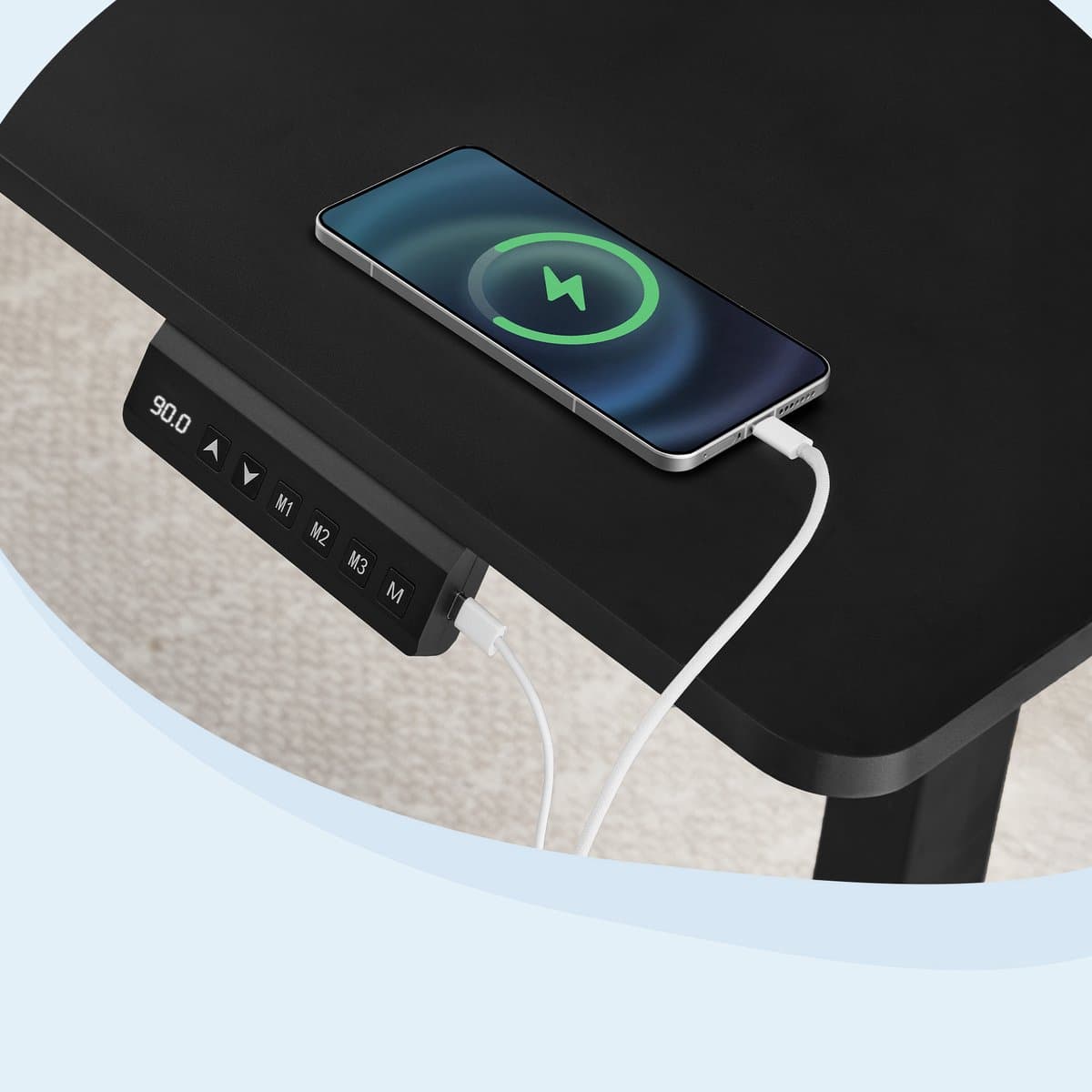 SONGMICS - Zit Sta Bureau - Elektrisch - 180 x 80 cm - Met Geheugenfunctie en USB-C Poort thumbnail 5
