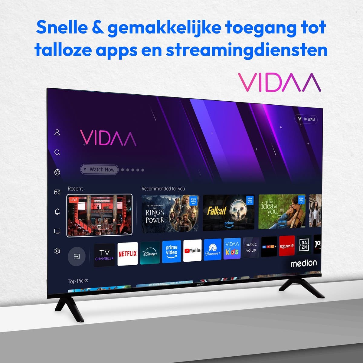 MEDION 108 cm (43″) Ultra HD TV (Smart-TV, 4K, HDR10, VIDAA Store, Prime Video, Disney+, DAZN, Paramount+, HbbTV, PVR, Bluetooth, MD 843301) thumbnail 7