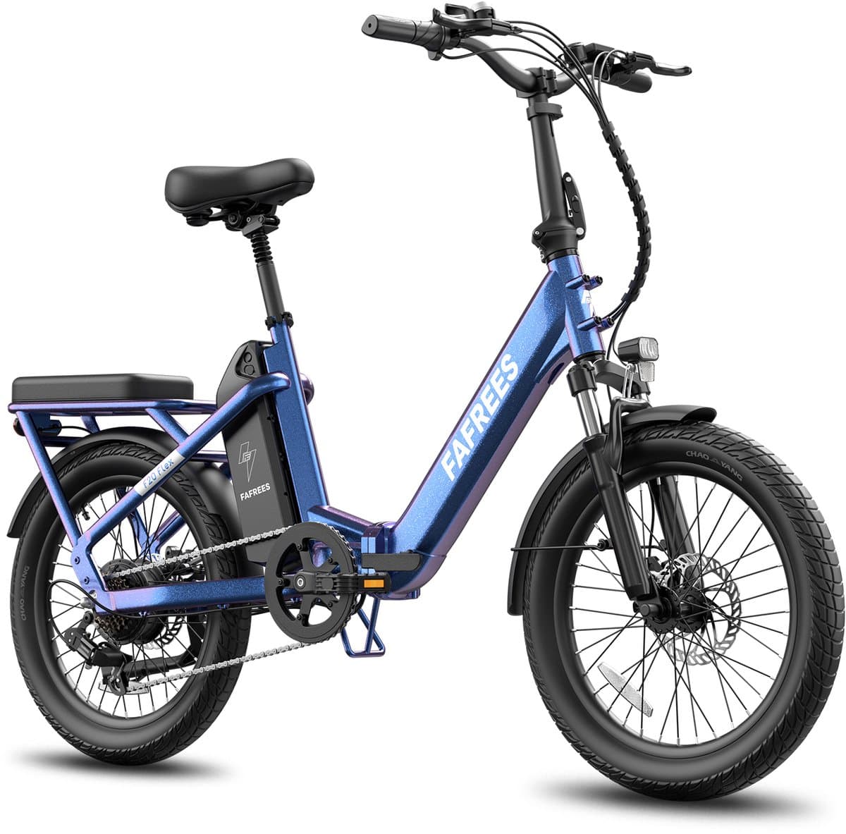 Fafrees Elektrische fiets - Actieradius120km - Verwijderbare batterij 36 V 20Ah - Motor 250W - Shimano 7 versnellingen - Koppelingssensor aan beide zijden - 20 Inch Commuter E-Bike - Dubbele Vering - 20 Inch opvouwbare Commuter E-Bike - Donkerblauw thumbnail 2