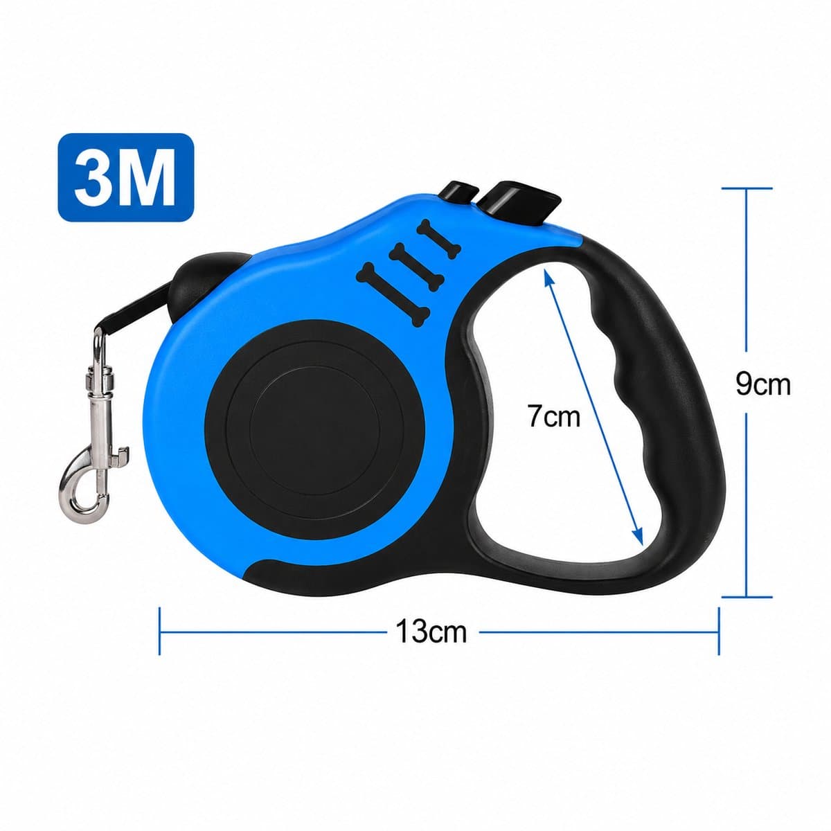 Pelor Intrekbare Hondenriem 3 Meter - Rollijn Hond - Uitschuifbare Hondenlijn - Puppyriem - Nylon Looplijn - Kleine Honden - Automatisch Oprolbaar thumbnail 6