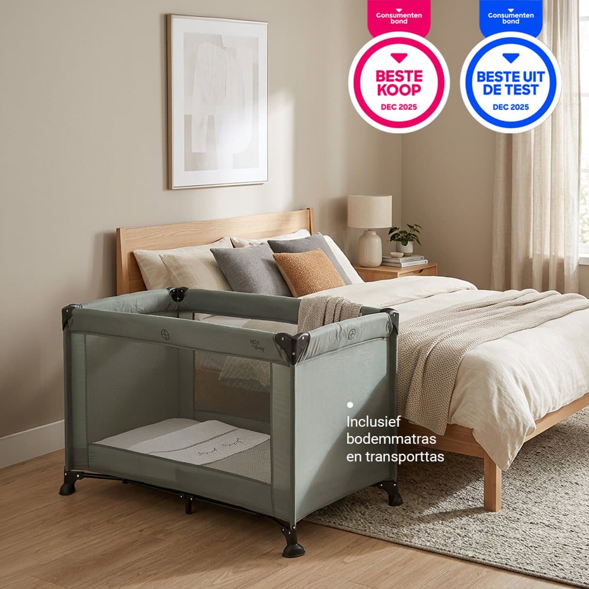Novi Baby Nicky Campingbed - Reisbed - Groen thumbnail 4