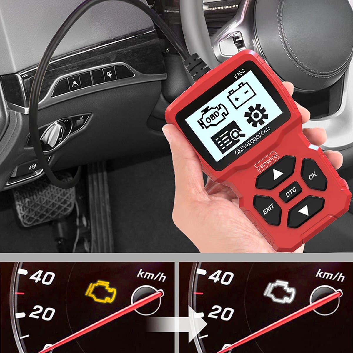 OBD-diagnose-interface met scherm V750 thumbnail 5