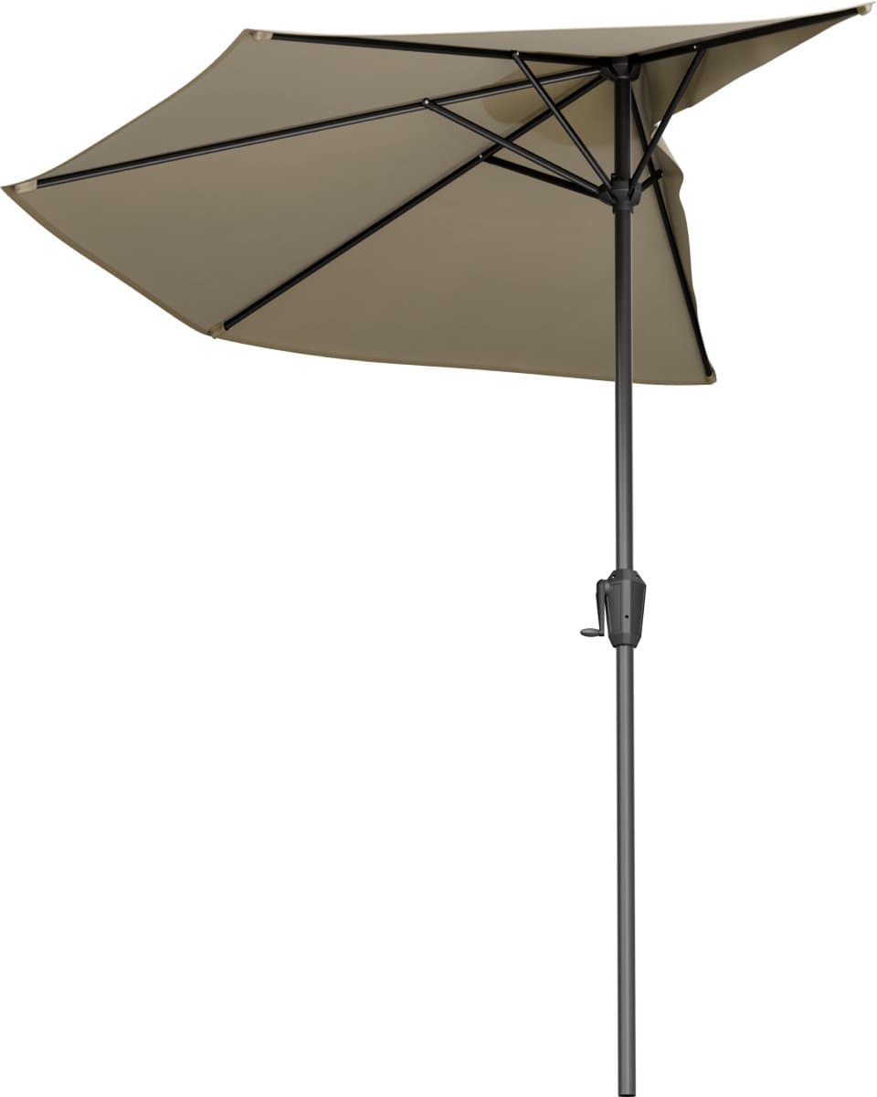 LifeGoods Balkon Parasol - Tuin - 270x135 cm - Halfronde Parasol - Waterdicht - UPF50+ - Taupe thumbnail 3