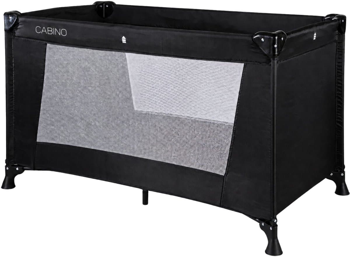 Cabino Campingbedje / Reisbedje Opvouwbaar set Inclusief Transporttas en Matras – 120 x 60 cm - Zwart thumbnail 3