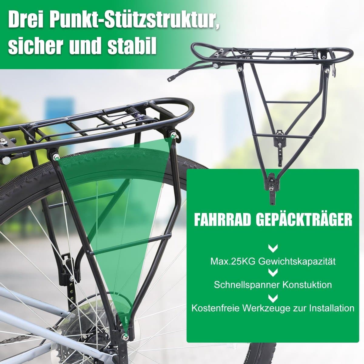 Dailygoods- Fietsbagagedrager Verstelbaar - Bagagedrager Fiets - Dakdragers - Bagagedrager Kussen - Bagagedrager Verbreder - Lichtgewicht Ontwerp voor 26”-29”/700c Racefietsen thumbnail 5