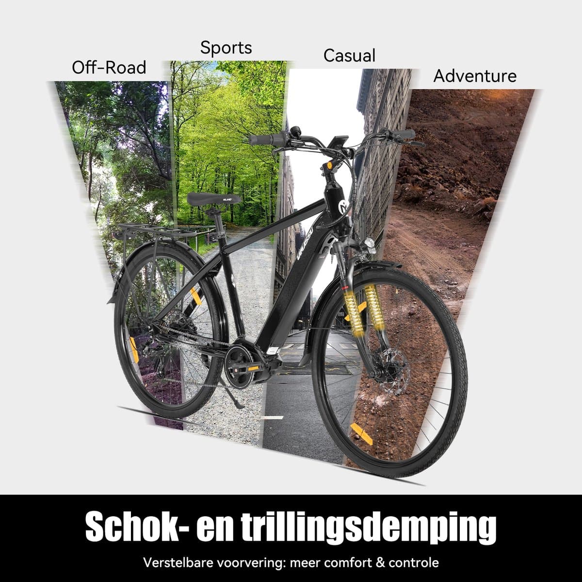 HILAND Allanton Elektrische Mountainbike 27,5 inch – E-MTB Unisex met Hydraulische Schijfremmen – 250W Motor – 36V 10.4Ah Accu – 7 Versnellingen thumbnail 7