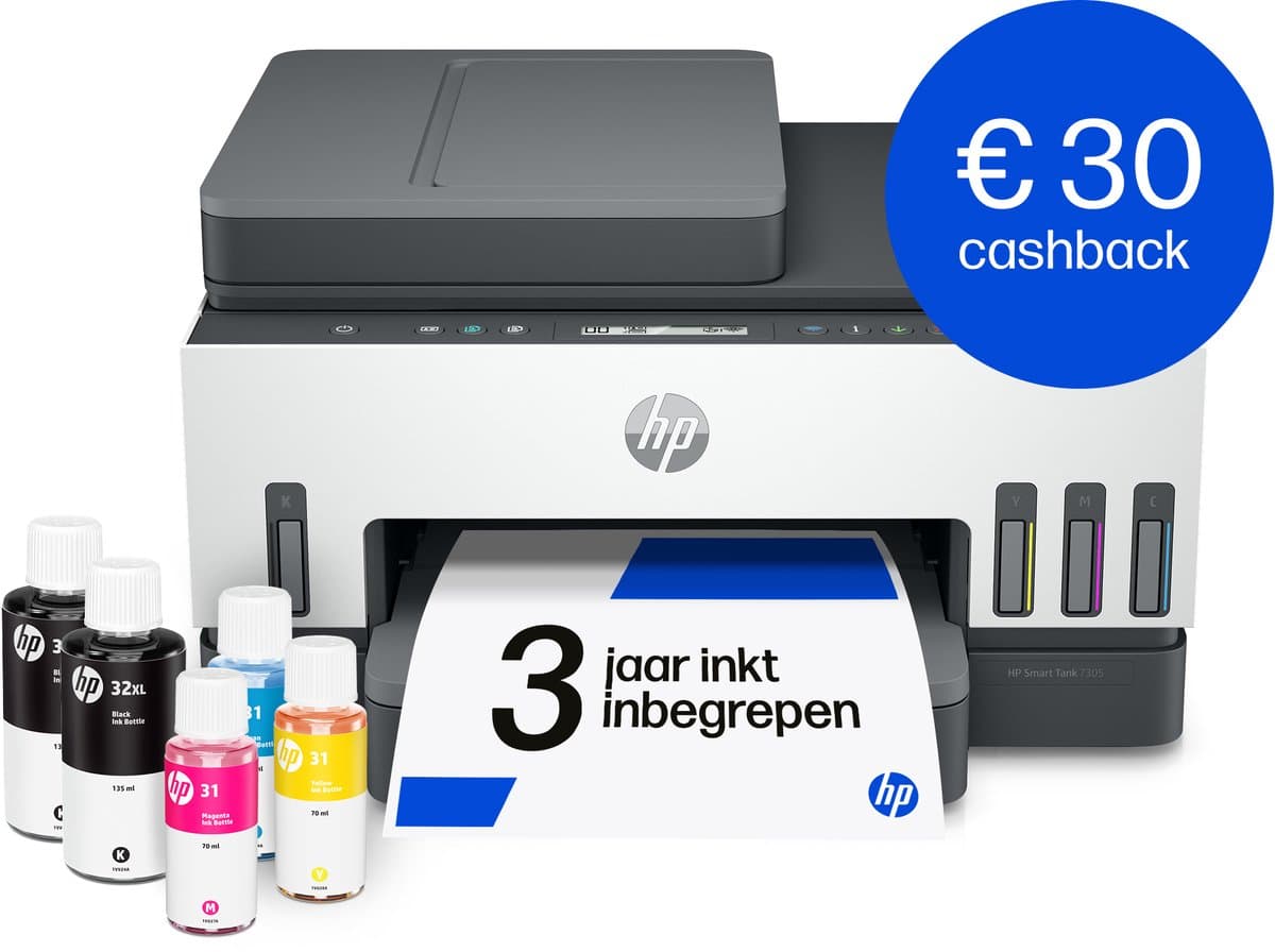 HP Smart Tank 7605 – All-in-One Kleurenprinter – Inkjet Tankprinter – Wifi, Ethernet & AirPrint – ADF & Fax – Tot 3 Jaar Printen – Printen, Scannen, Kopiëren, Faxen – Zonder Cartridges