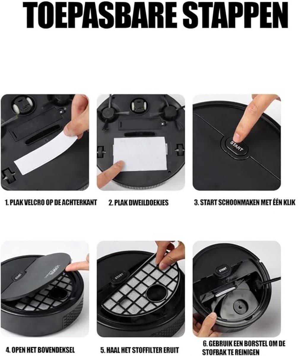 iRobot®- Ai Clean Start Robotstofzuiger - Robotstofzuiger met Dweilfunctie - Robot Stofzuiger - Robot Stofzuiger met UV-Reiniging – Slimme Mini Robotstofzuiger – Stil (55dB) – Automatisch Schoonmaken – Oplaadbaar – Voor Harde Vloeren & Tapijt thumbnail 2