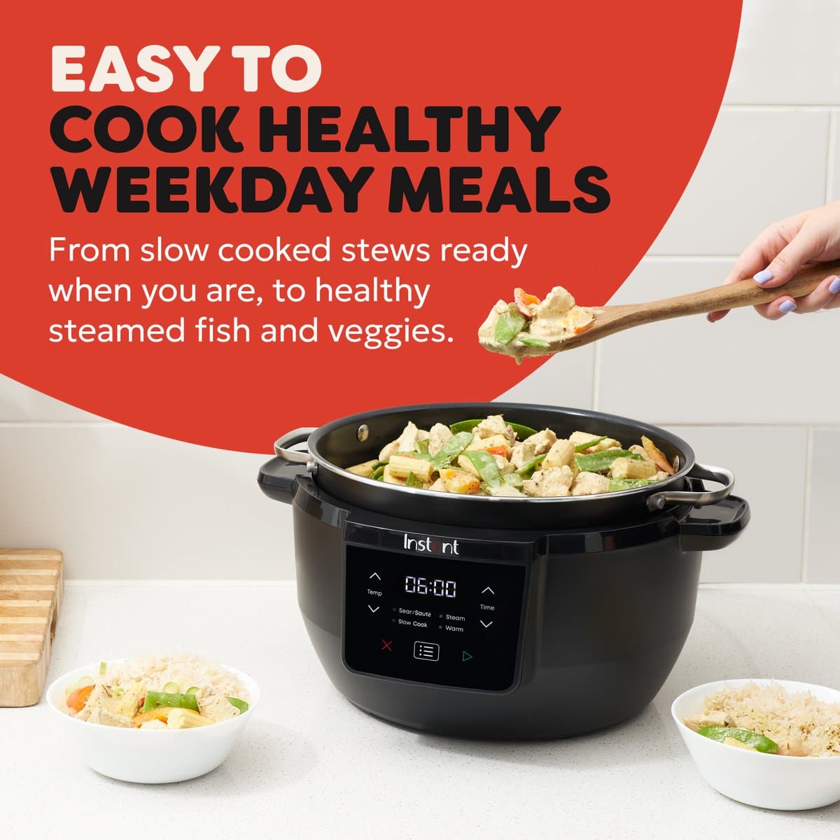 Instant Pot Superior 7,2L Slow Cooker - 4-in-1 Slowcooker - Sauteren - Stomen - Warmhouden - Tot 10 Porties - One-Pot Koken thumbnail 5