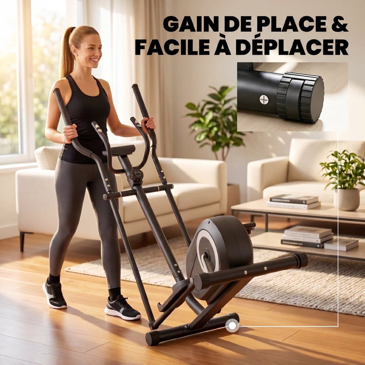 SPORTNOW Crosstrainer - Staal, Kunststof - 100 x 52 x 153 cm - Grijs thumbnail 5