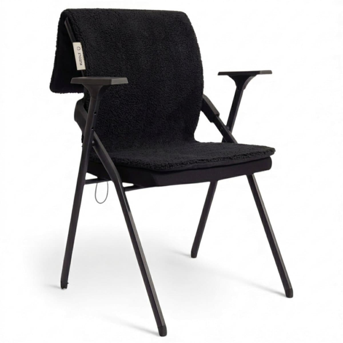 Kuddle Elektrische Deken Draadloos - Warmtedeken Infrarood & Oplaadbaar - Teddy 'Black' 135x45cm - Inclusief Batterij - Camping - Kamperen